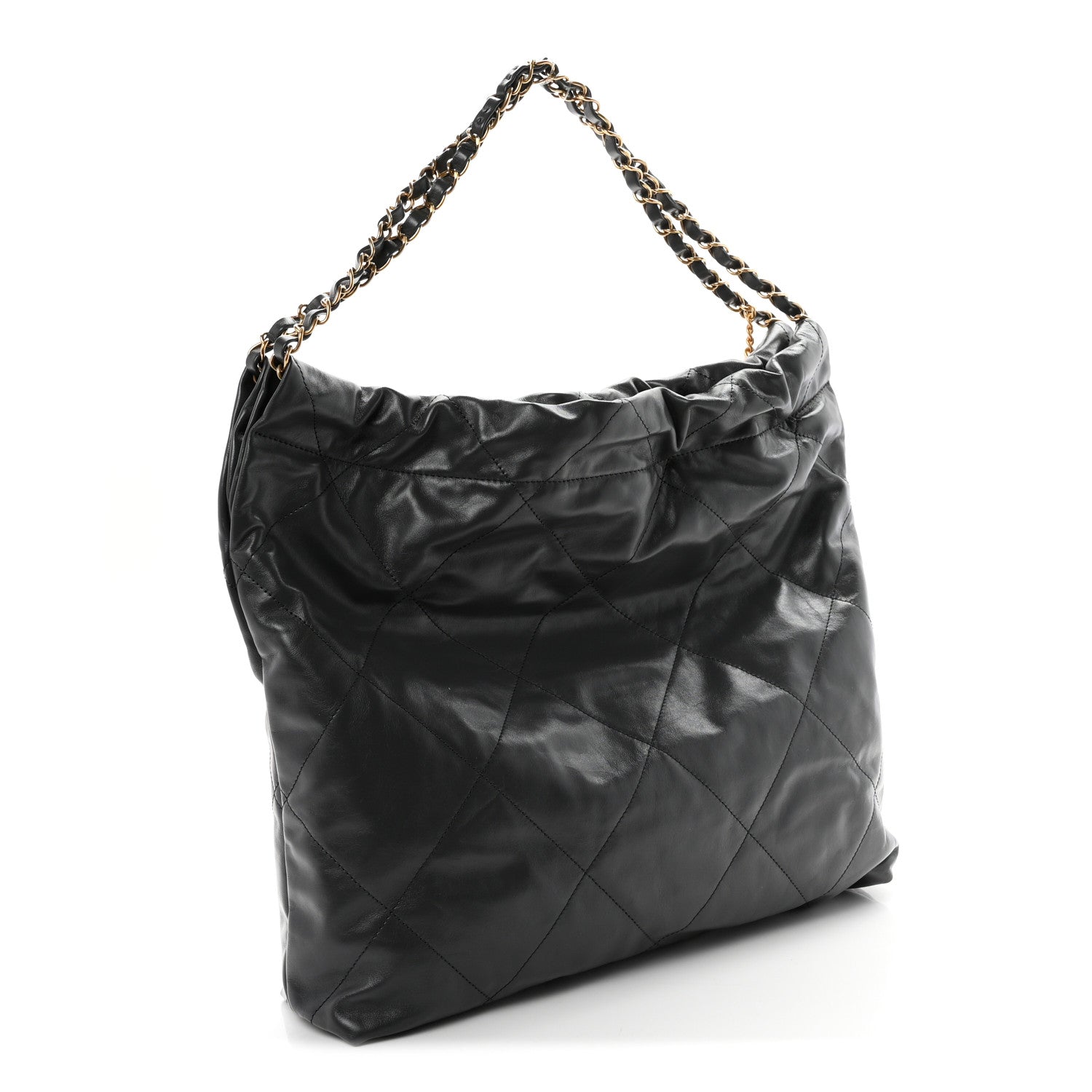 Shiny Calfskin Quilted Chanel 22 Dark Grey — view 4