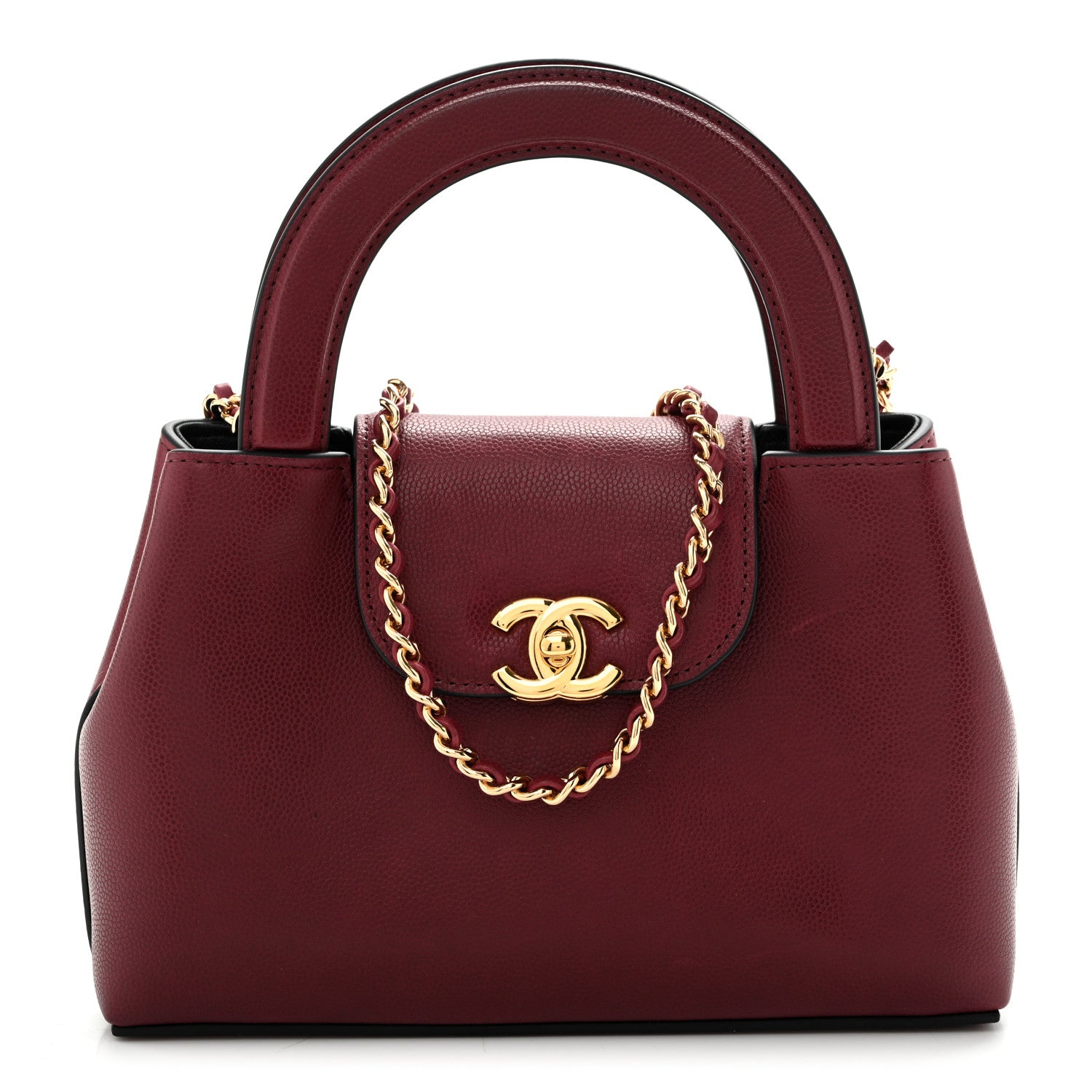 Caviar Nano Kelly Shopper Burgundy