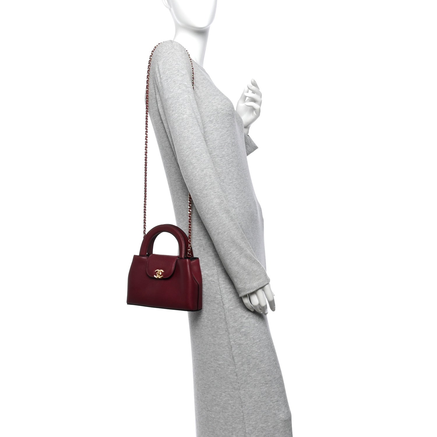 Caviar Nano Kelly Shopper Burgundy — view 2