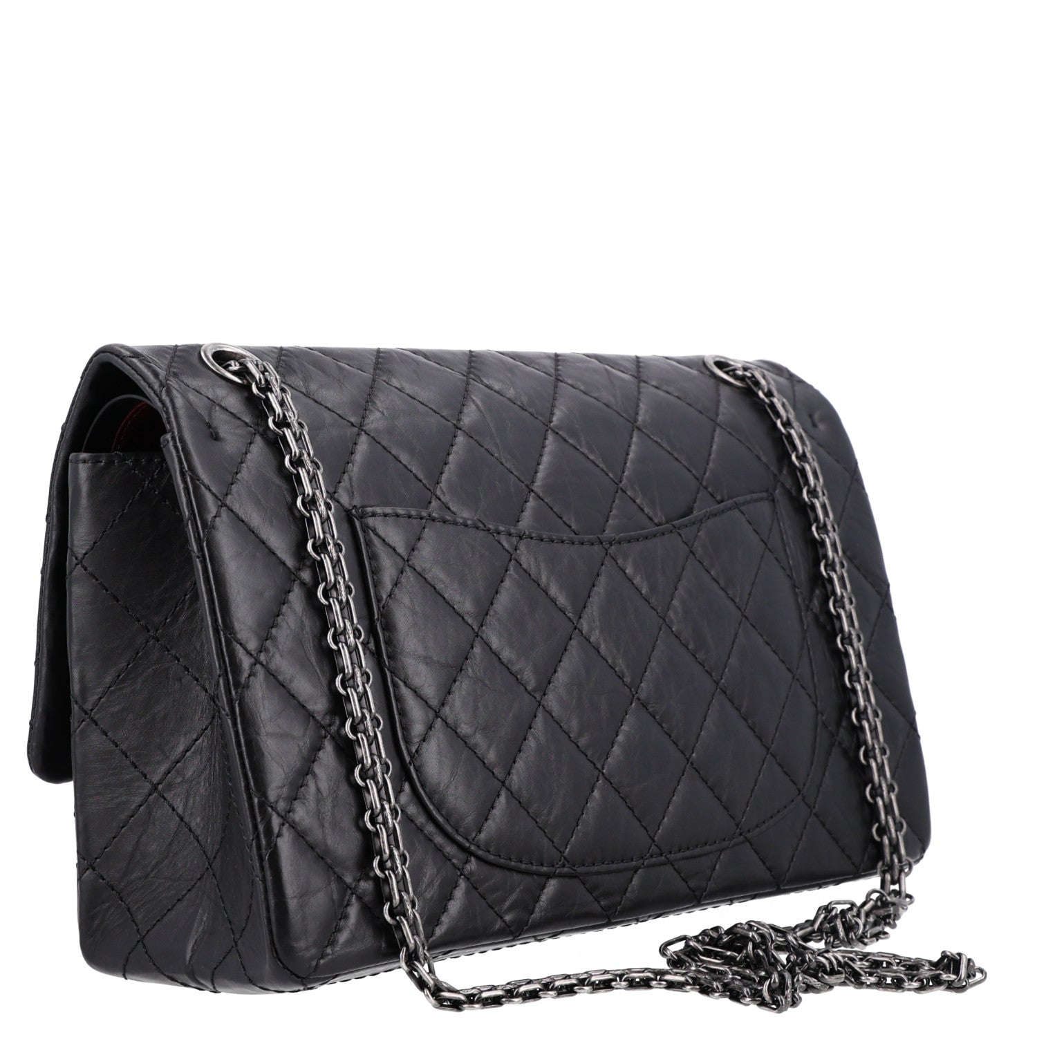 Aged Calfskin Quilted 2.55 Reissue 226 Flap Black — view 3