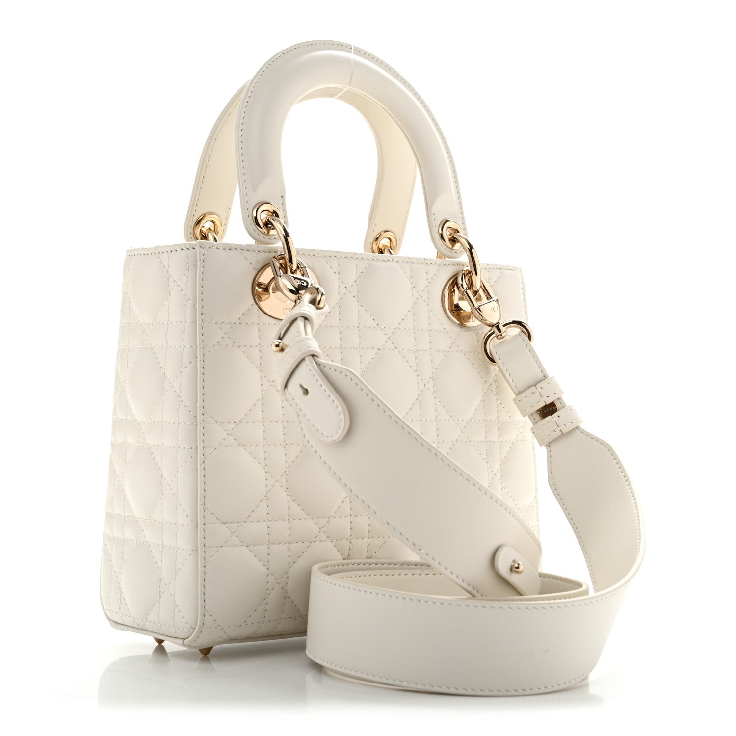 Lambskin Cannage Small My ABCDior Lady Dior White — view 3