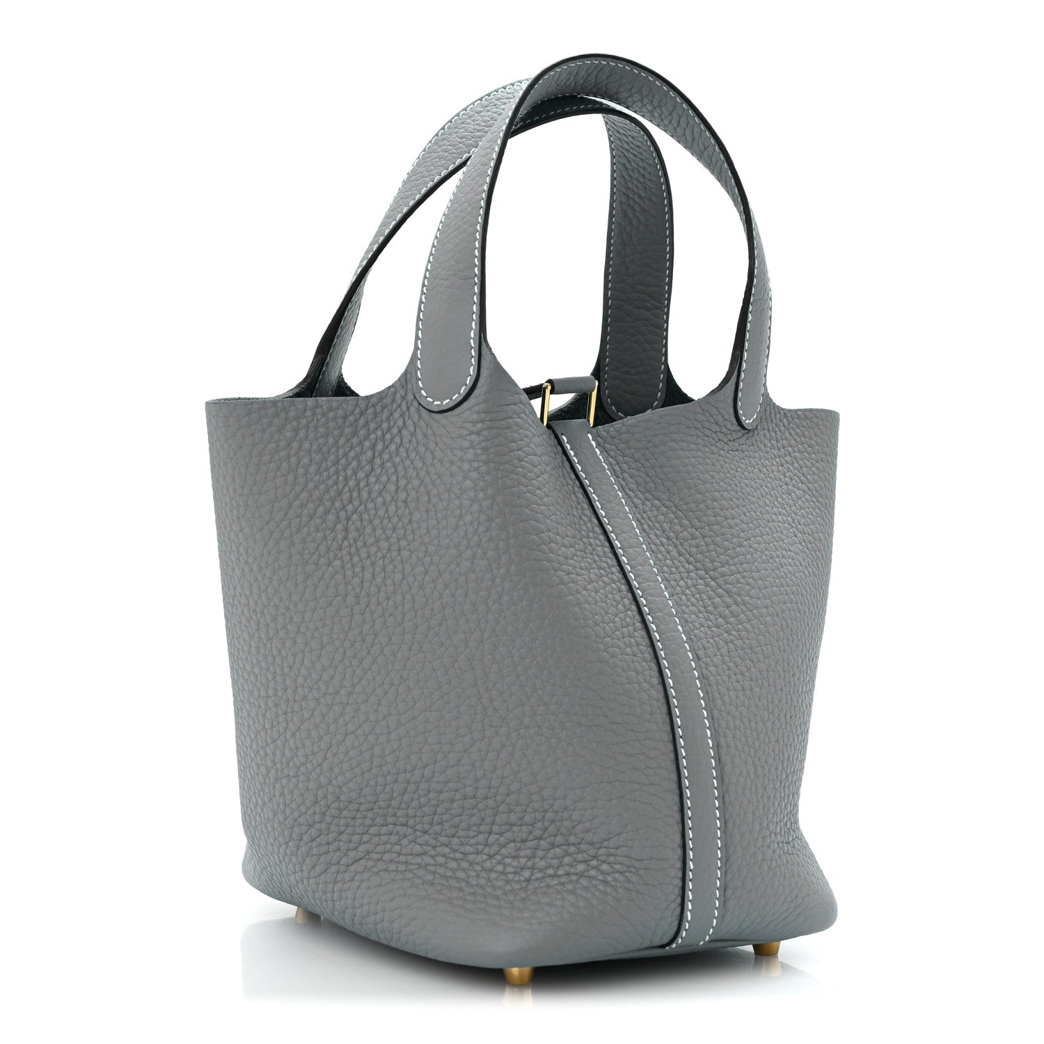Taurillon Clemence Picotin Lock 18 PM New Blue Jean — view 3