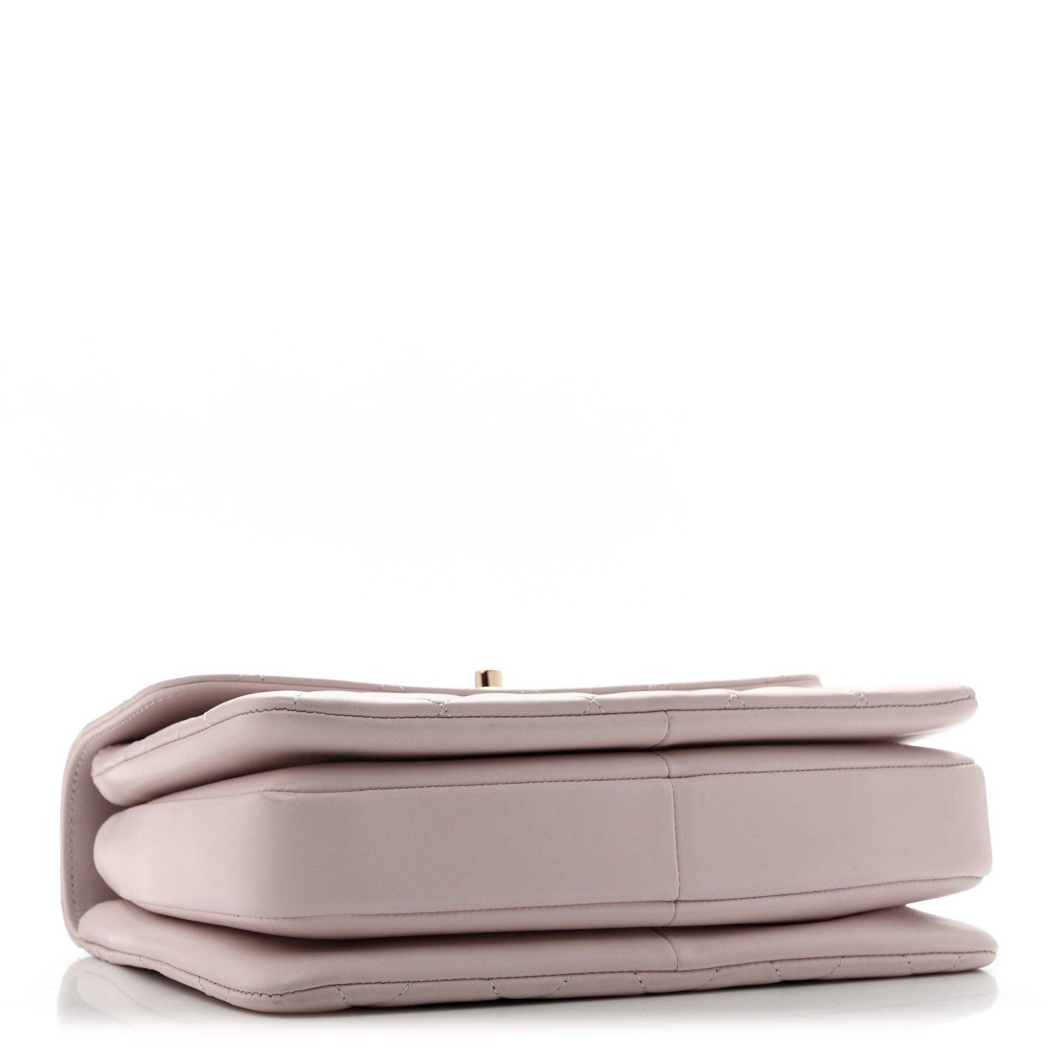 Lambskin Quilted Small Trendy CC Dual Handle Flap Bag Light Purple — view 4