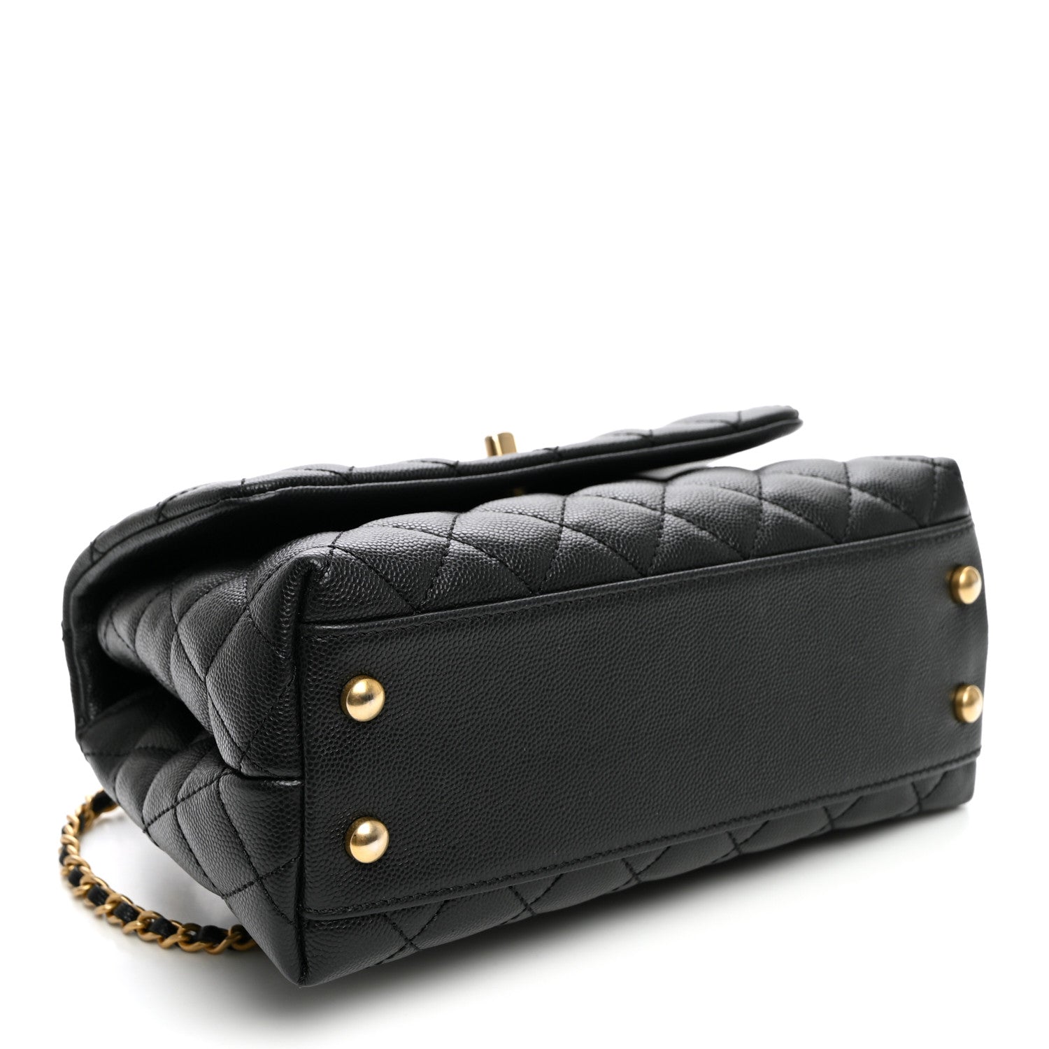 Caviar Quilted Mini Coco Handle Flap Black — view 4