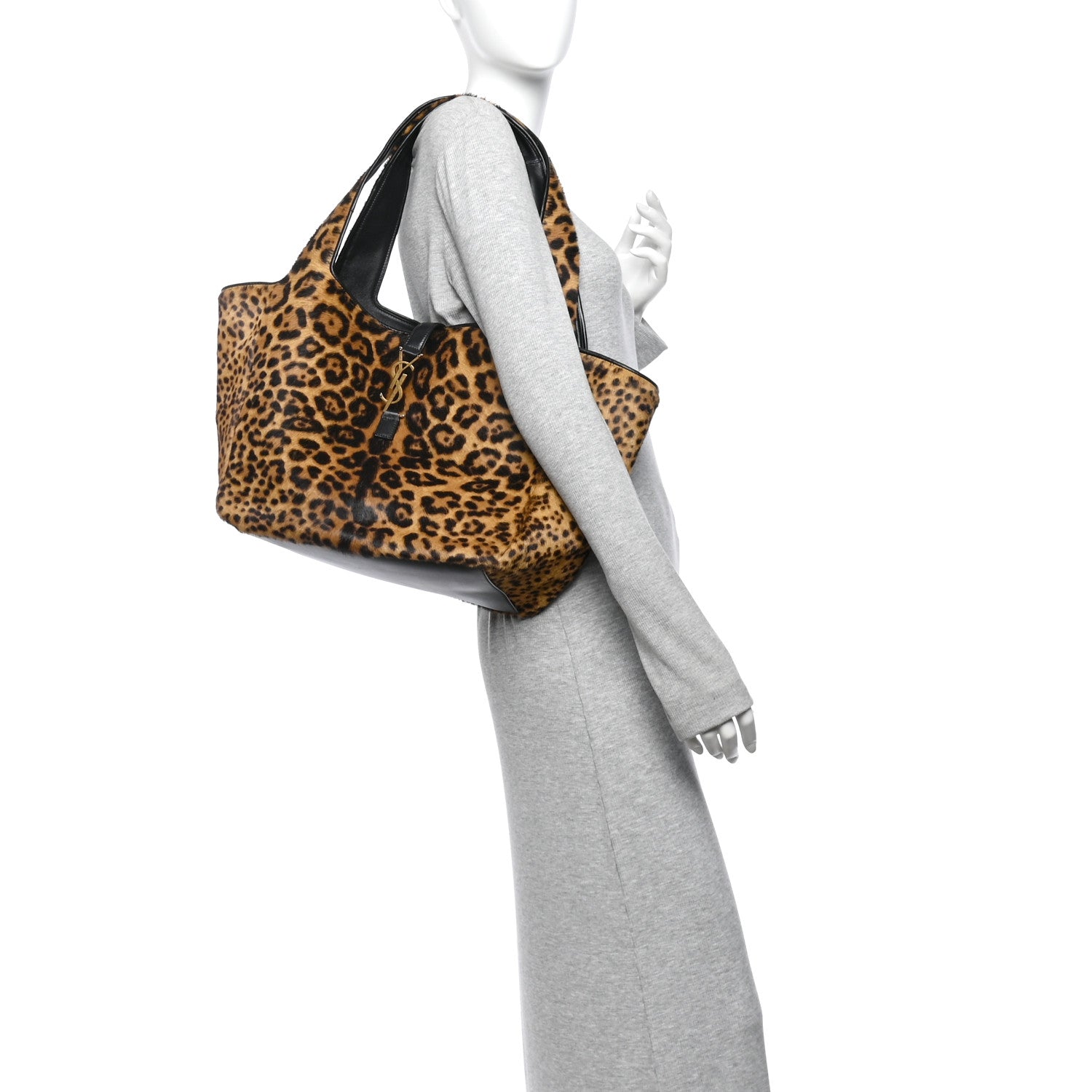 Pony Hair Nappa Leopard Print Le 5 A 7 Bea Tote Earth Black — view 2