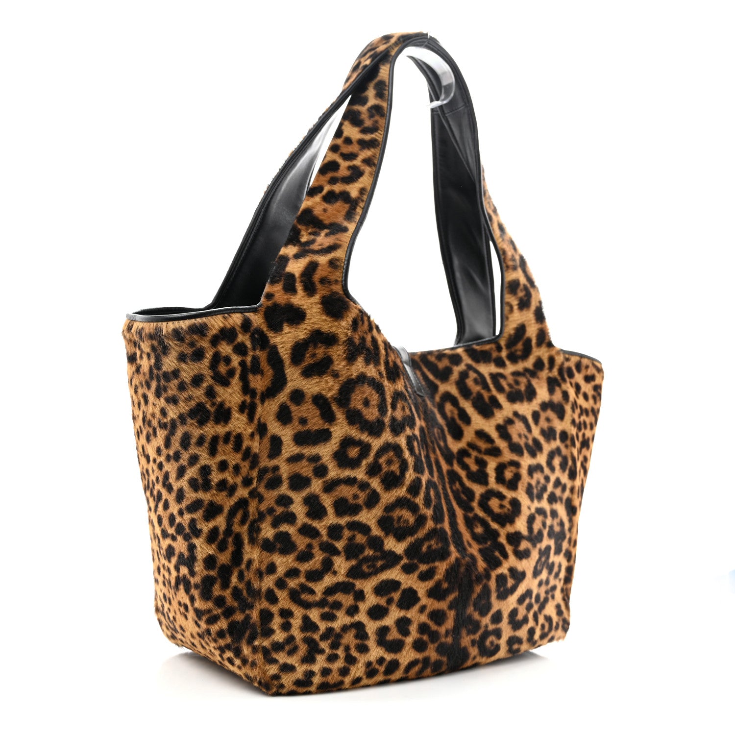 Pony Hair Nappa Leopard Print Le 5 A 7 Bea Tote Earth Black — view 3