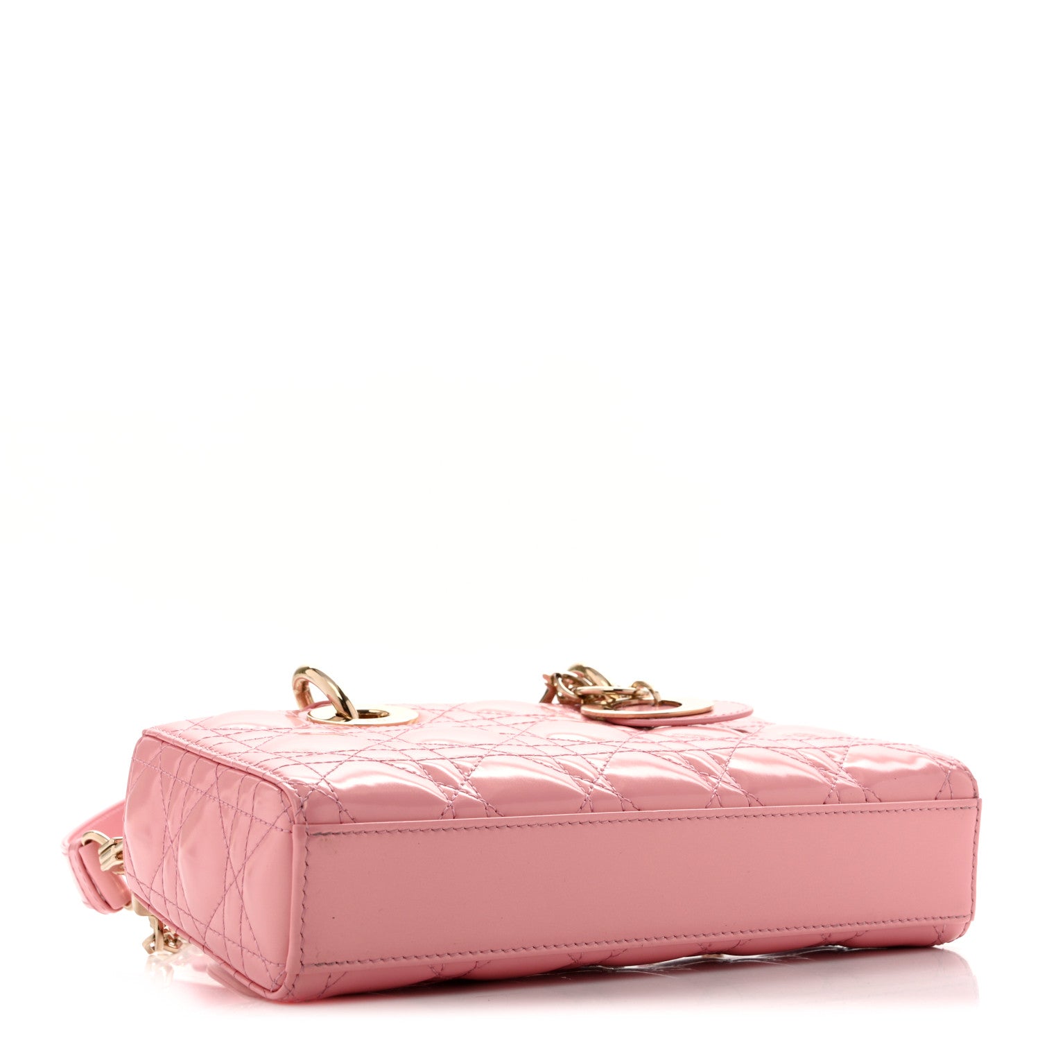 Metallic Lambskin Cannage Small Lady D-Joy Pink — view 4