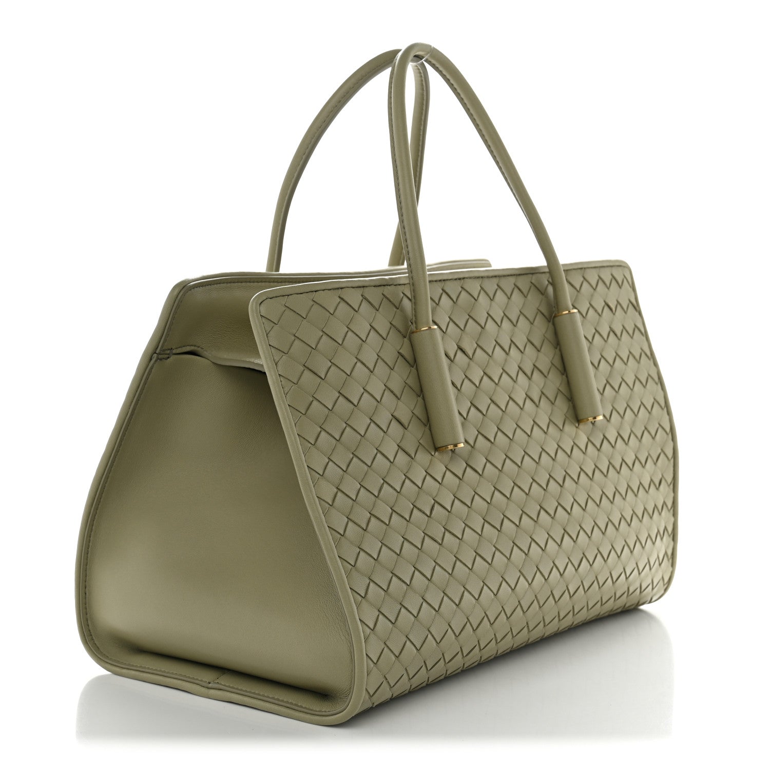 Nappa Intrecciato Small Barbara Tote Travertine — view 4