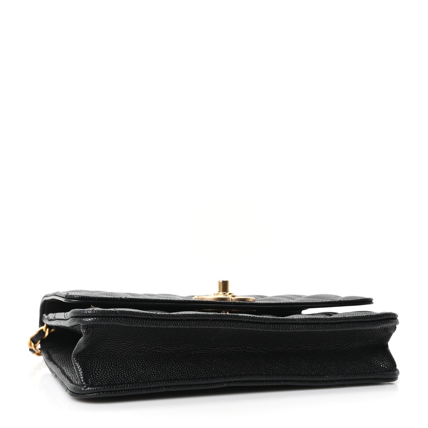 Caviar Quilted Camellia Wallet On Chain WOC Black — view 4