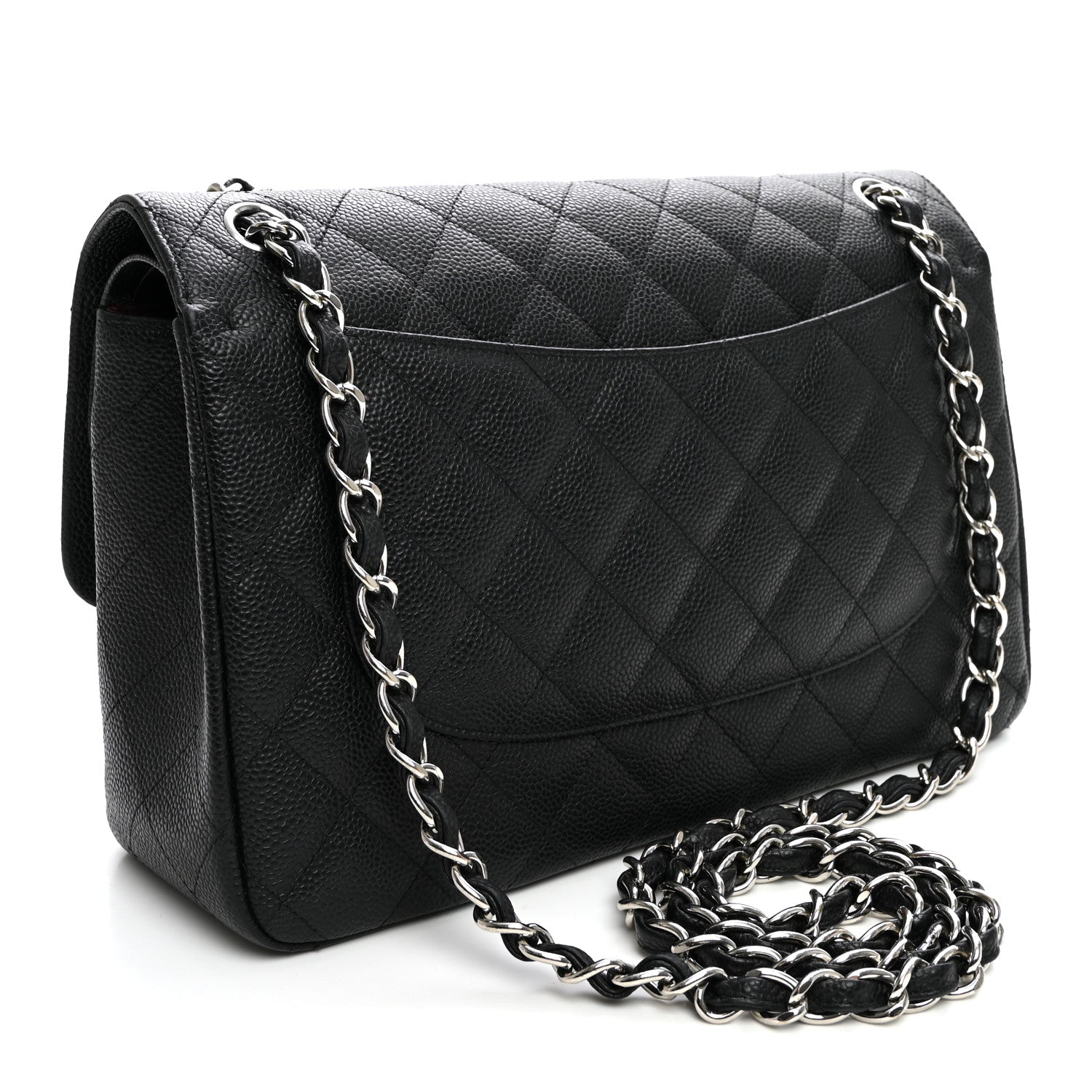 Caviar Quilted Jumbo Double Flap Black — view 3