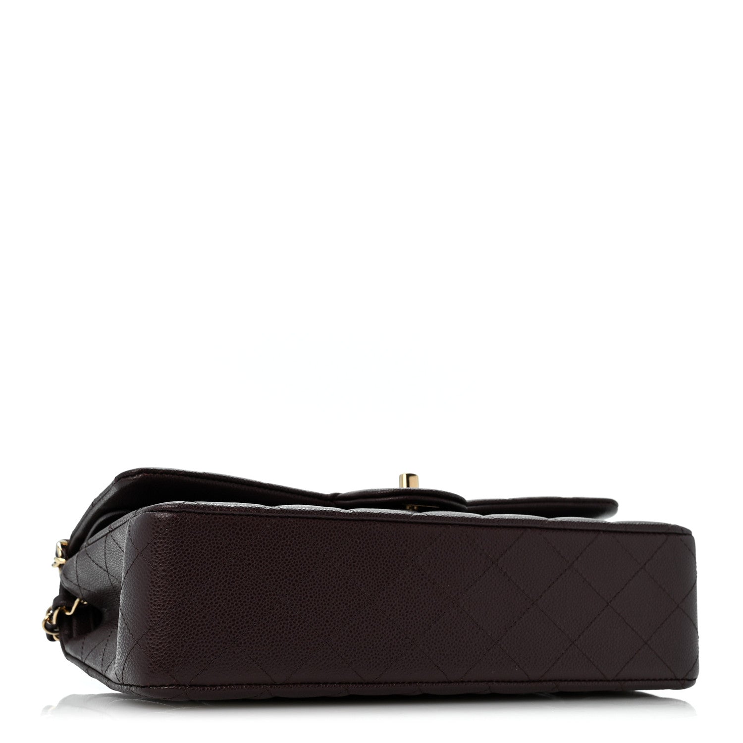 Caviar Quilted Medium Double Flap Dark Brown — view 4