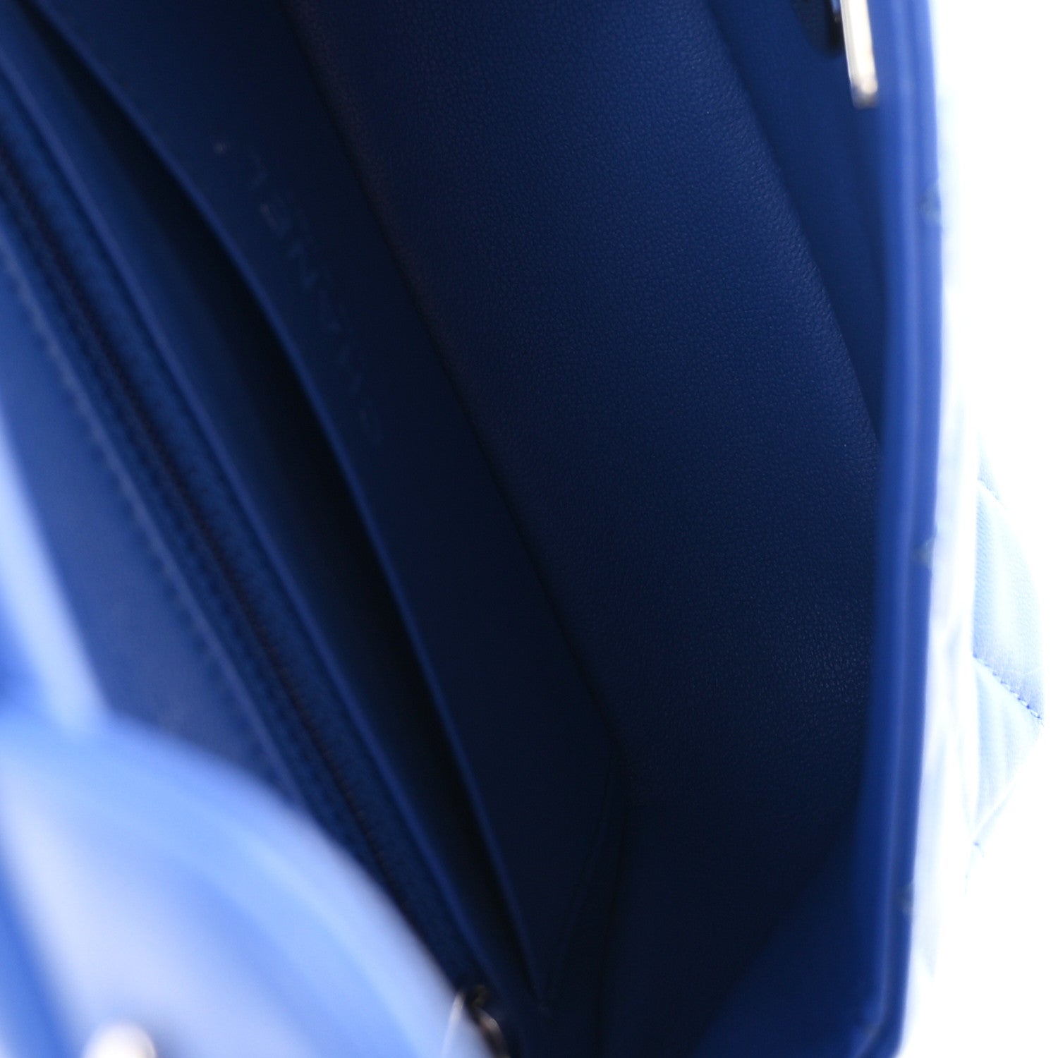 Lambskin Quilted Mini Rectangular Flap Blue — view 5