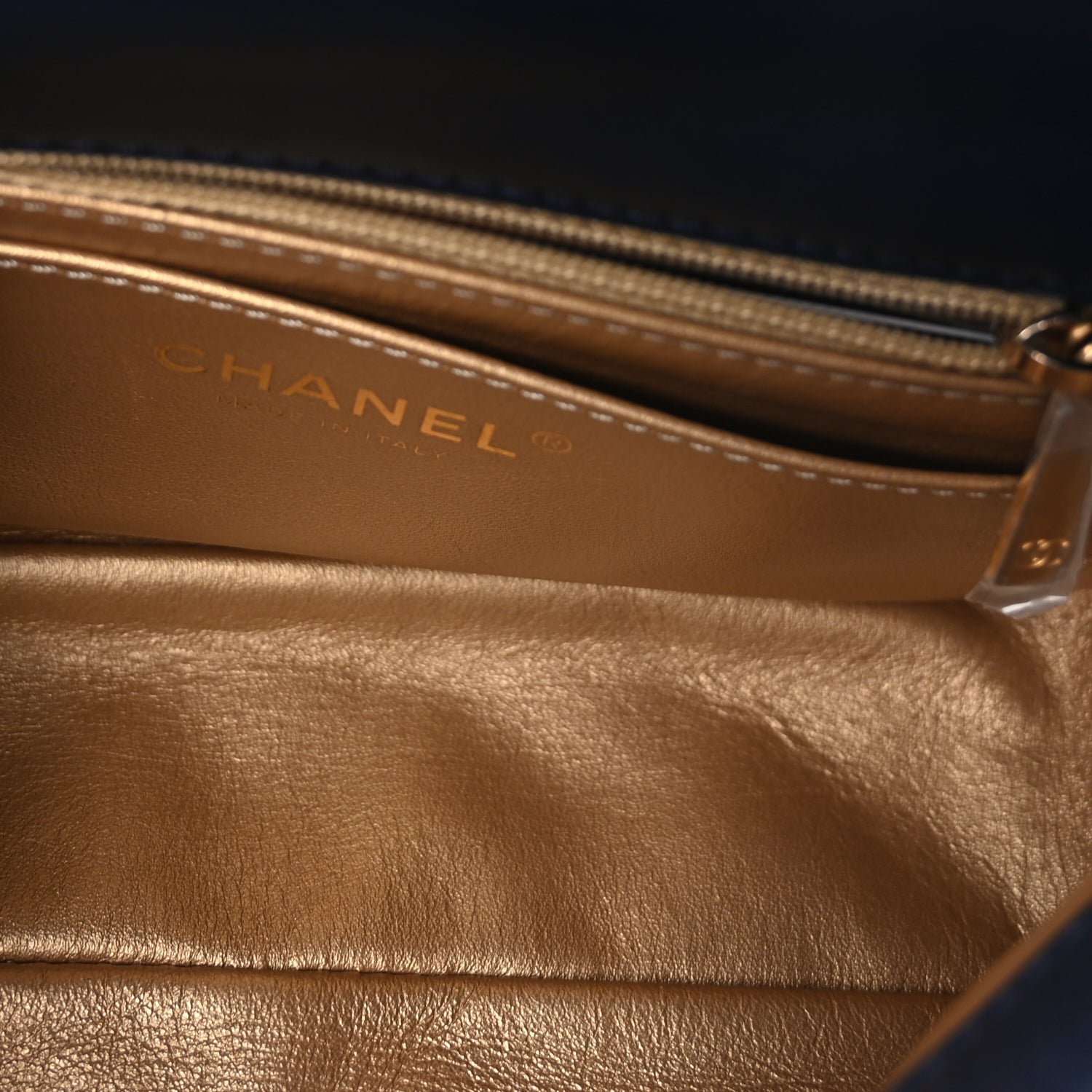 Lambskin Quilted Mini Rectangular Pearl Crush Flap Navy — view 4