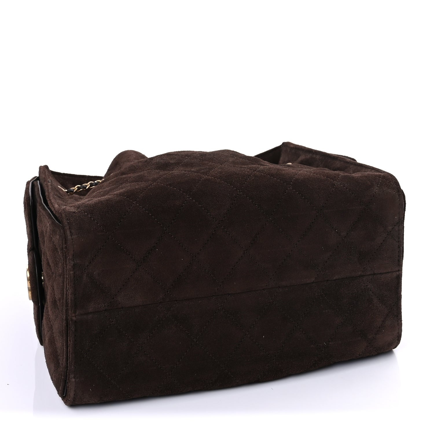 Suede Quilted Small 25 Handbag Brown — view 3