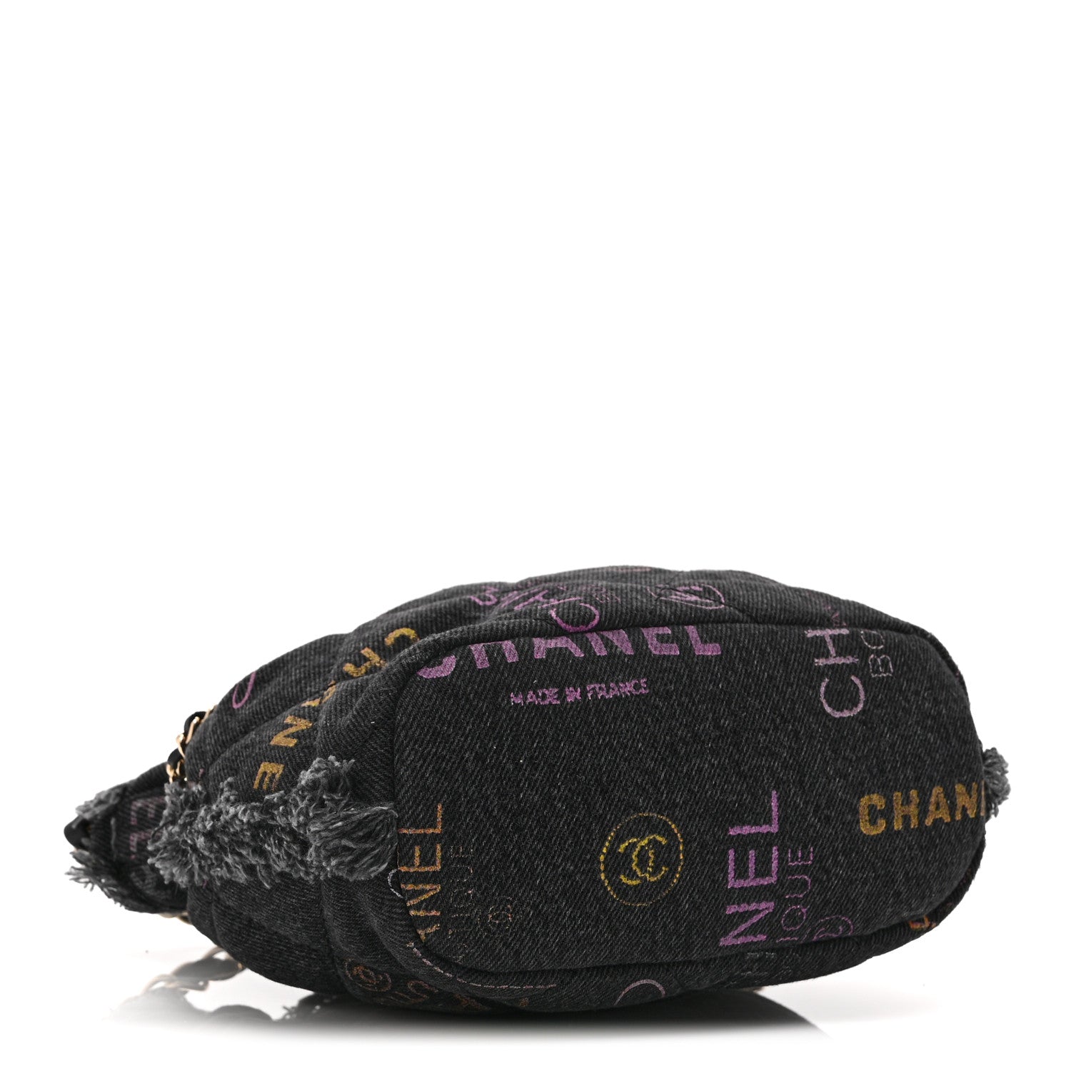 Denim Quilted Mood Small Bucket With Chain Black Multicolor — view 4