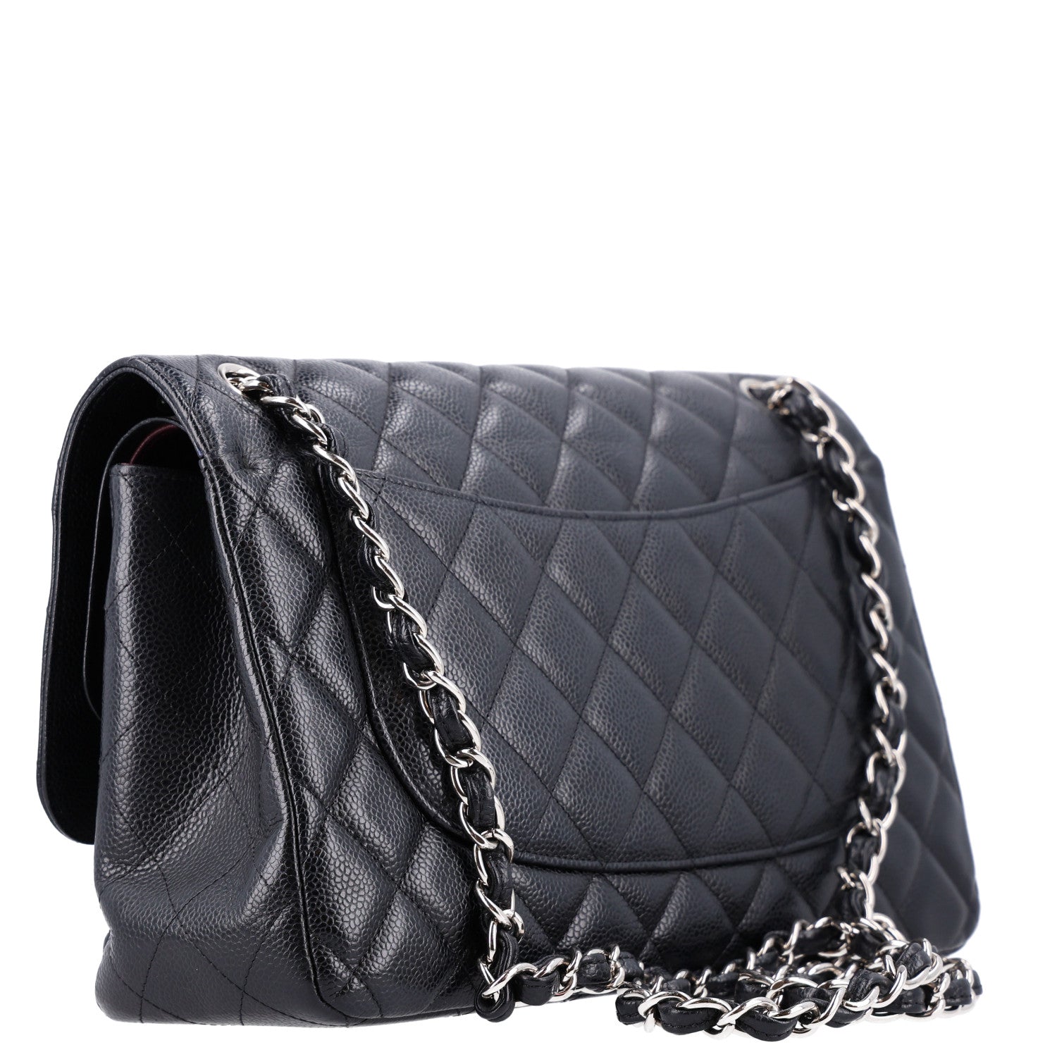 Caviar Quilted Jumbo Double Flap Black — view 3