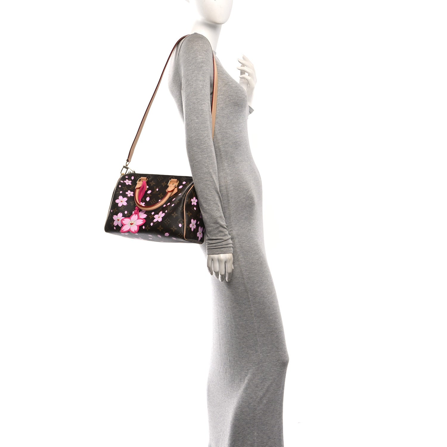 LV X TM Monogram Cherry Blossom Speedy Bandouliere 25 Sakura Brown — view 2
