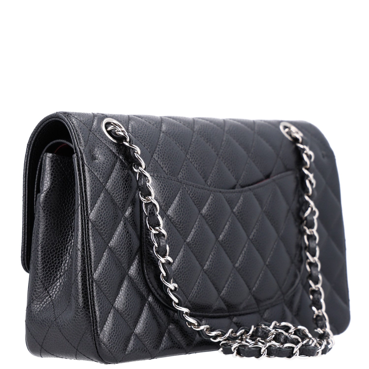 Caviar Quilted Medium Double Flap Black — view 3