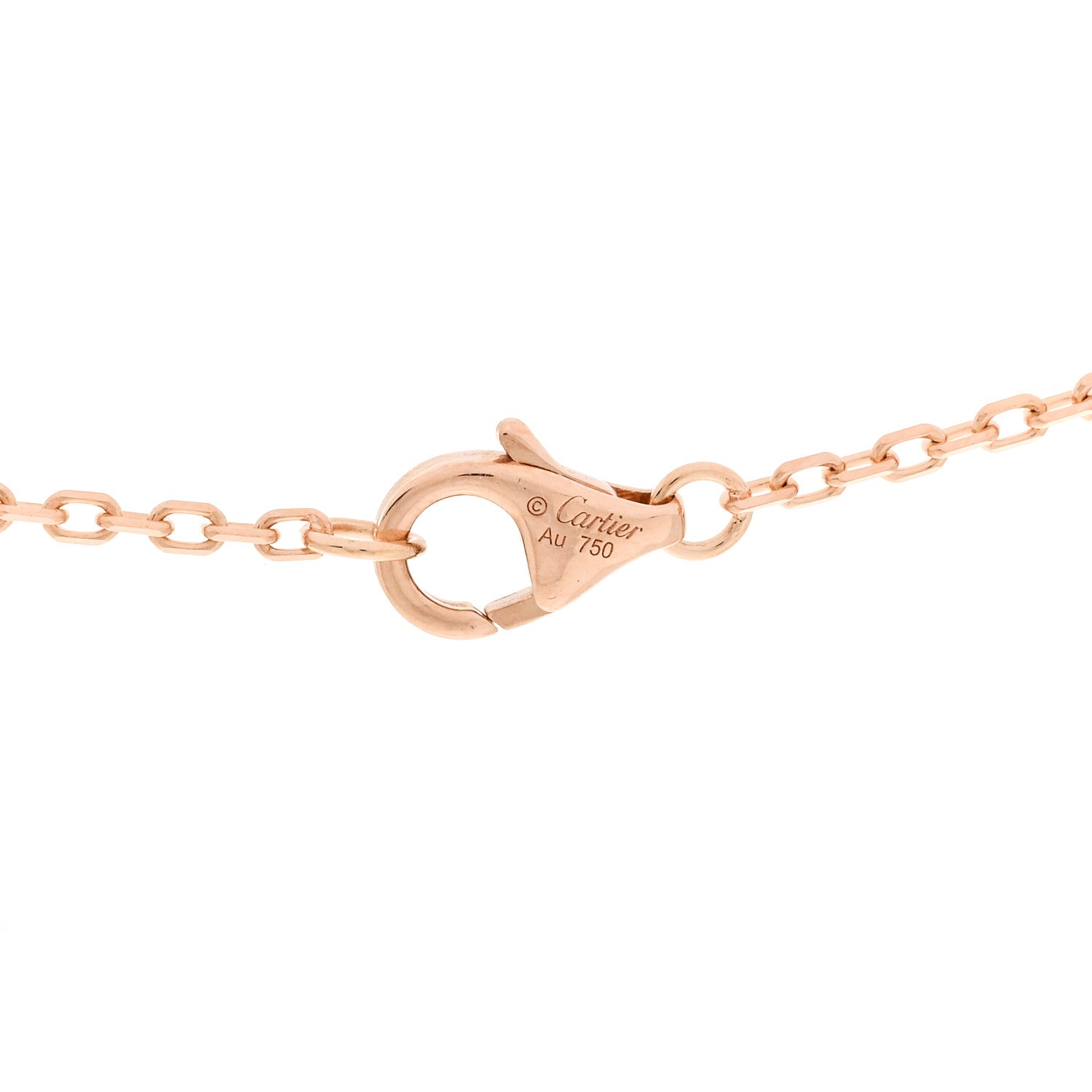 18K Pink Gold Diamond Interlocking LOVE Paved Necklace — view 4