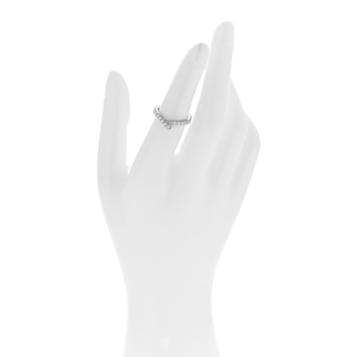 Platinum Diamond Ribbon Wedding Band Ring 49 4.75 — view 2