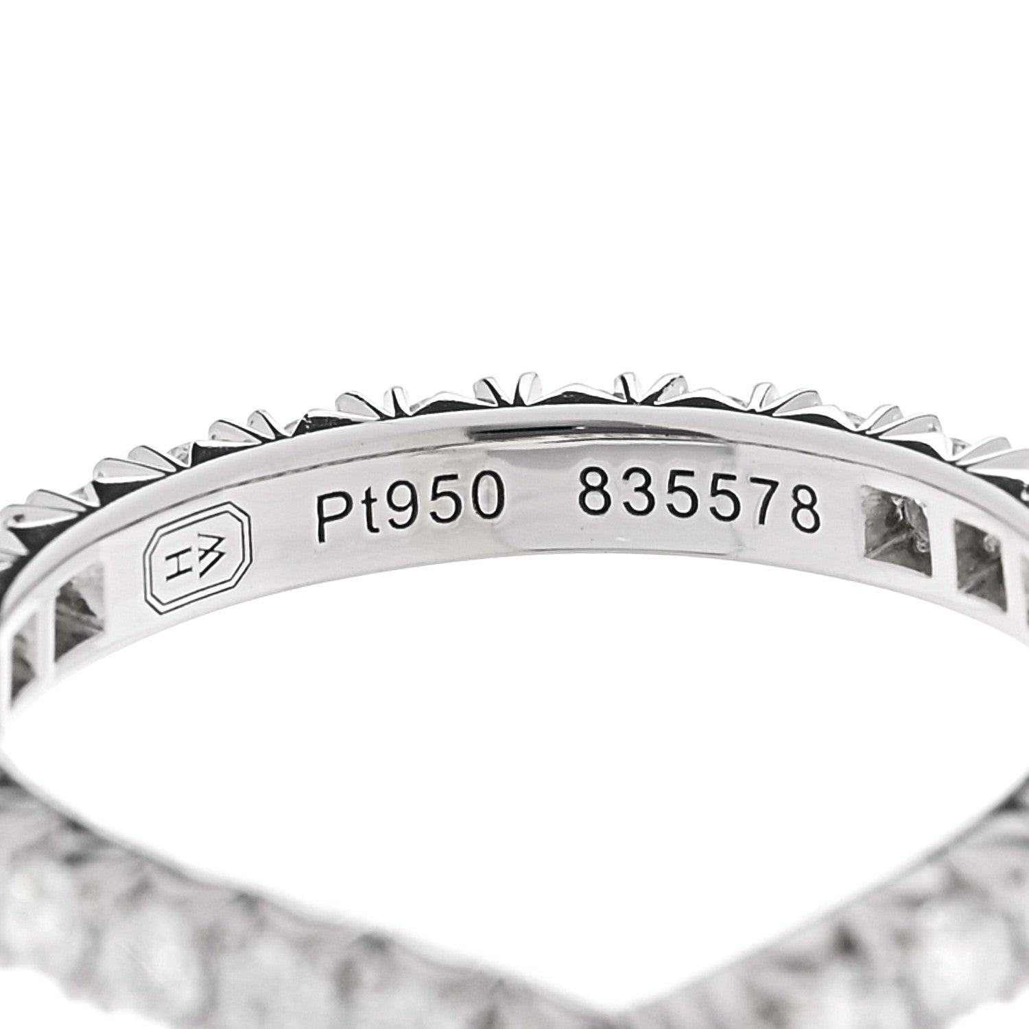 Platinum Diamond Ribbon Wedding Band Ring 49 4.75 — view 4