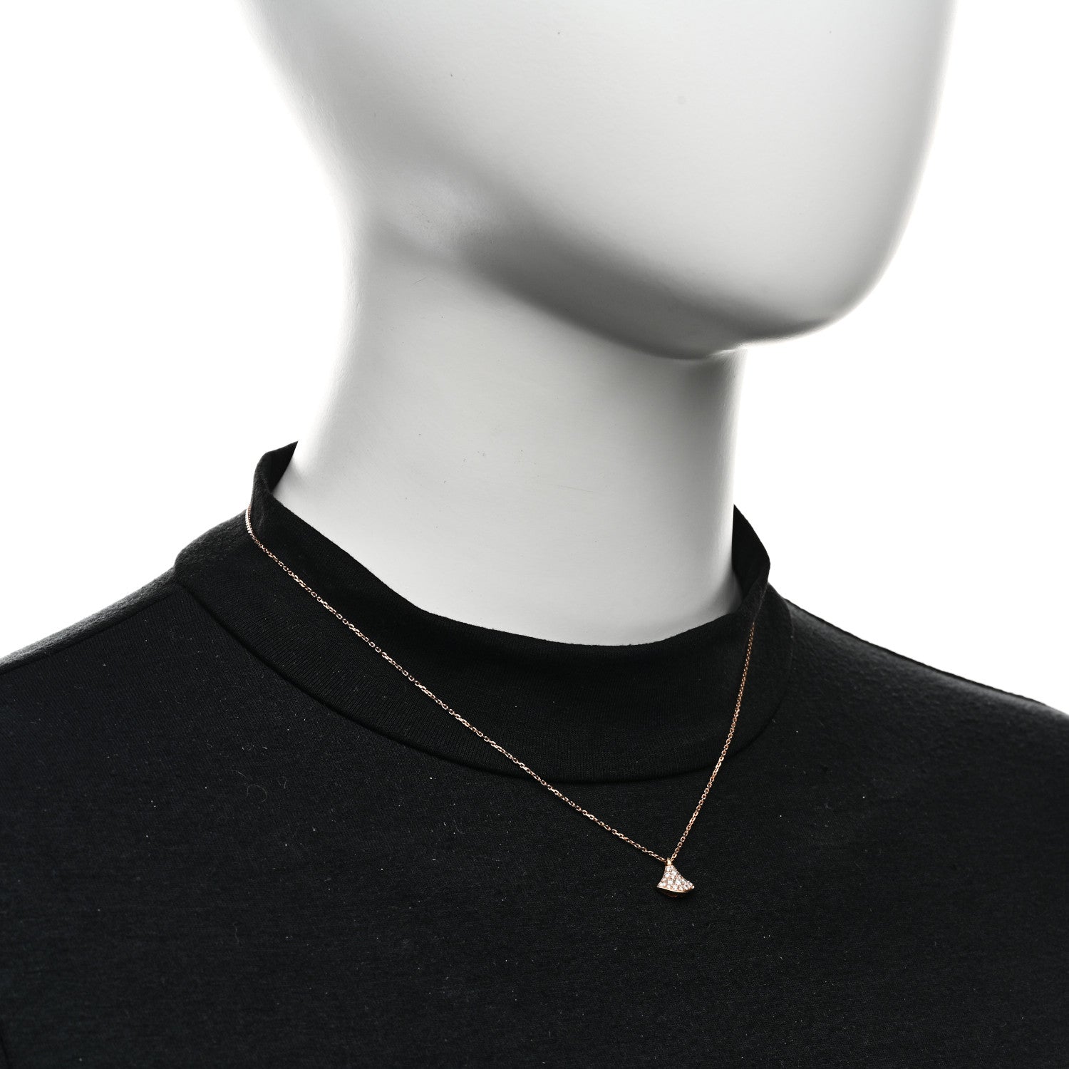 18K Rose Gold Diamond Divas' Dream Mini Pave Pendant Necklace — view 2