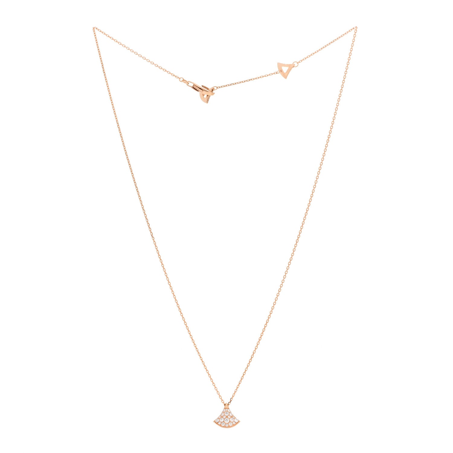 18K Rose Gold Diamond Divas' Dream Mini Pave Pendant Necklace — view 3