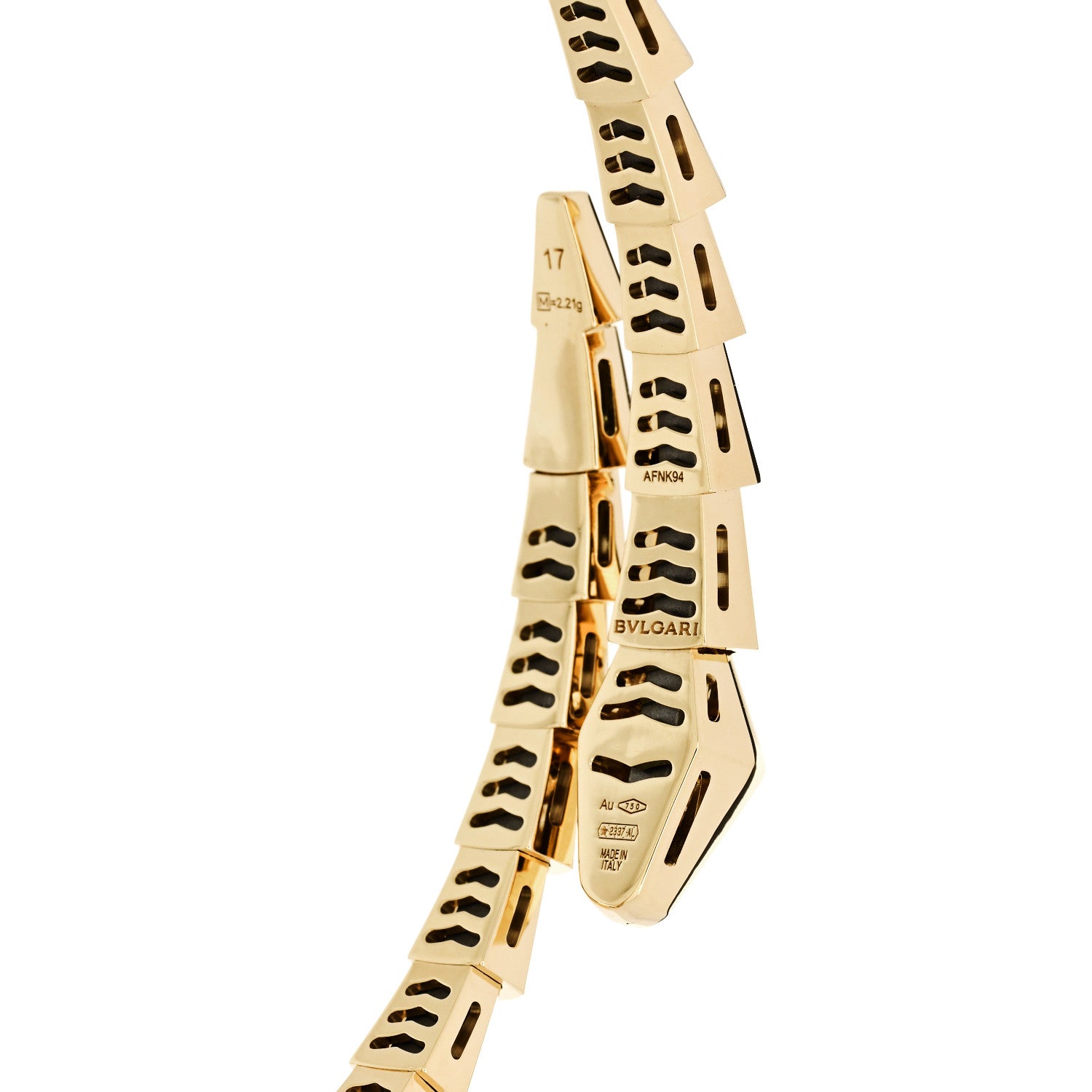 18K Yellow Gold Diamond Serpenti Viper Bracelet M — view 3