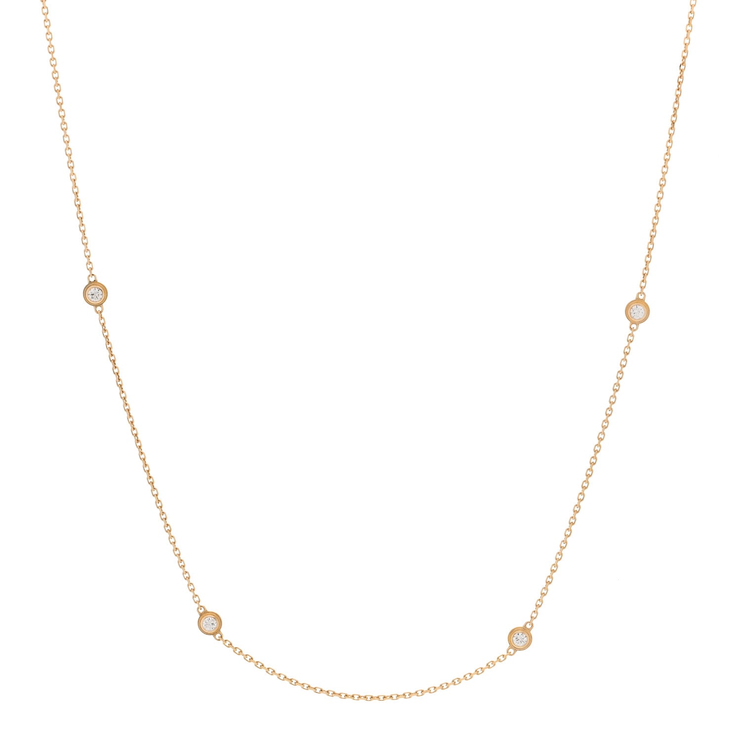 18K Pink Gold 6 Diamond D'Amour Station Necklace