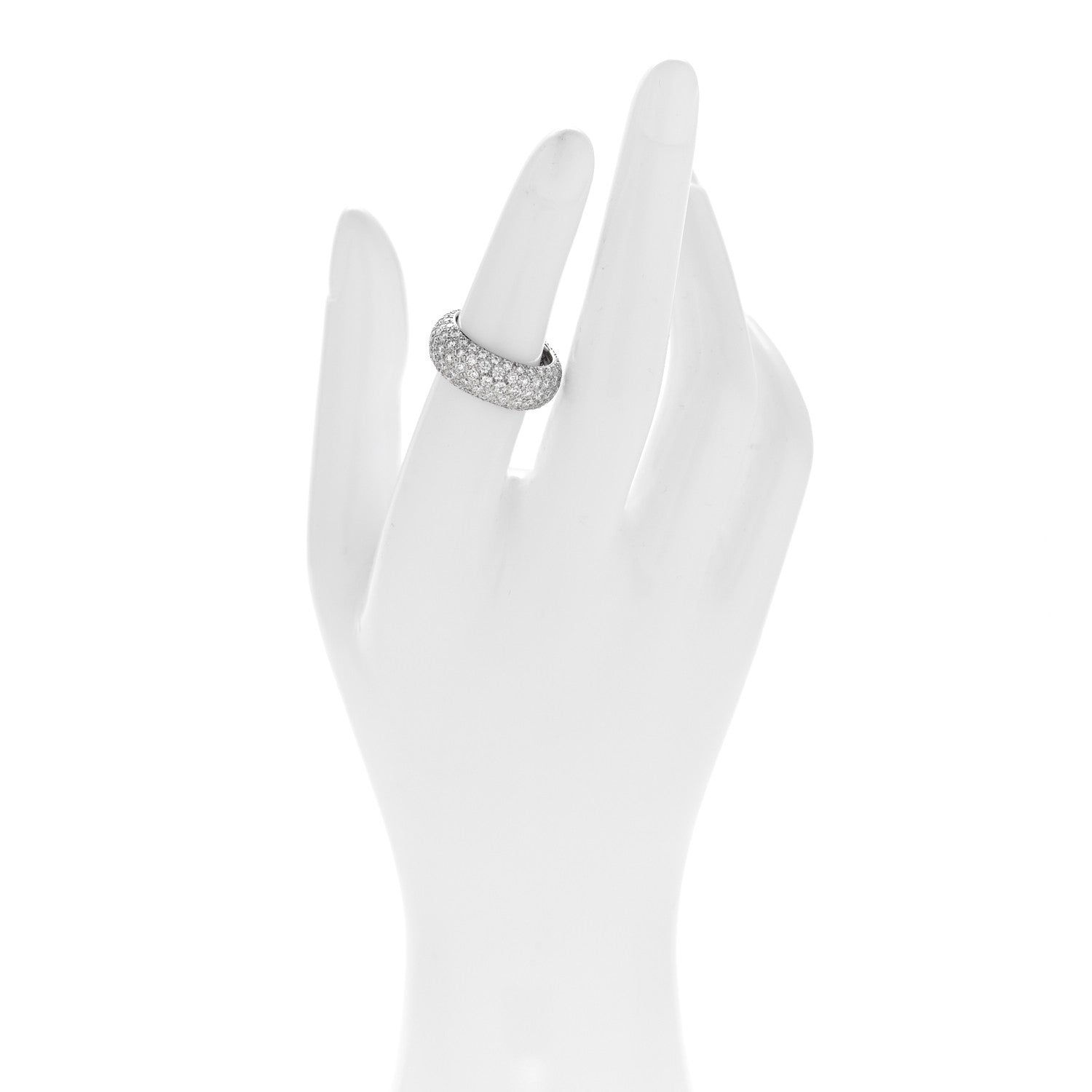 Platinum Diamond Five Row Etoile Band Ring 50 5.5 — view 2