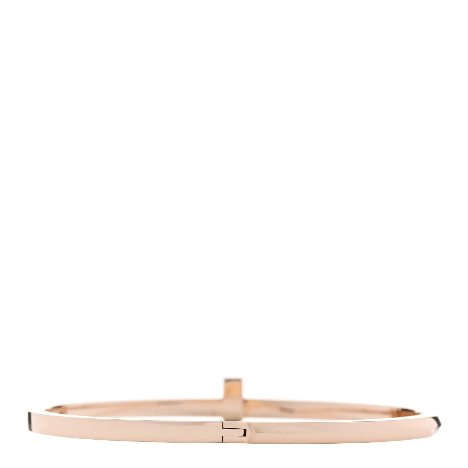 18K Rose Gold Narrow T T1 Hinged Bangle Bracelet — view 2