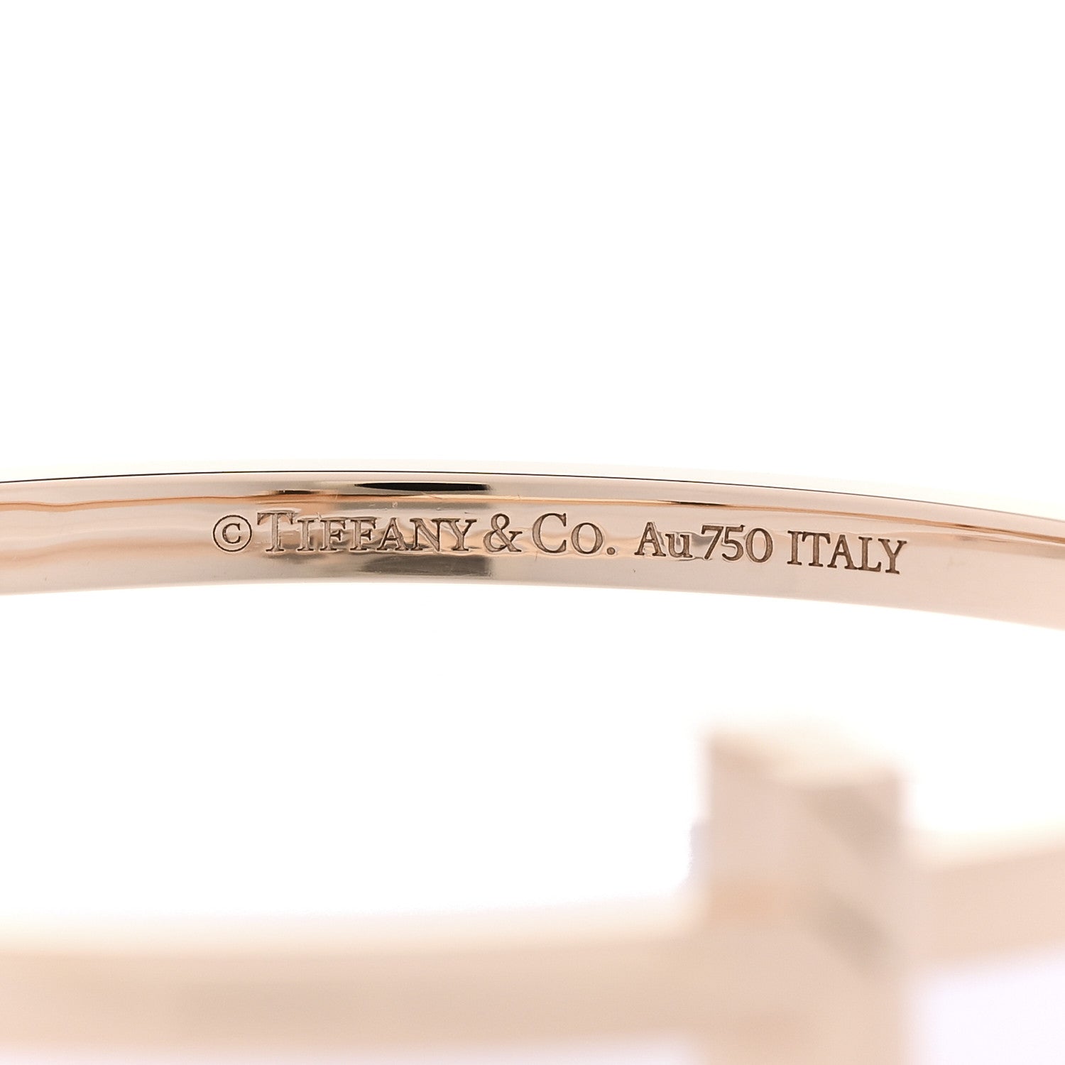 18K Rose Gold Narrow T T1 Hinged Bangle Bracelet — view 3