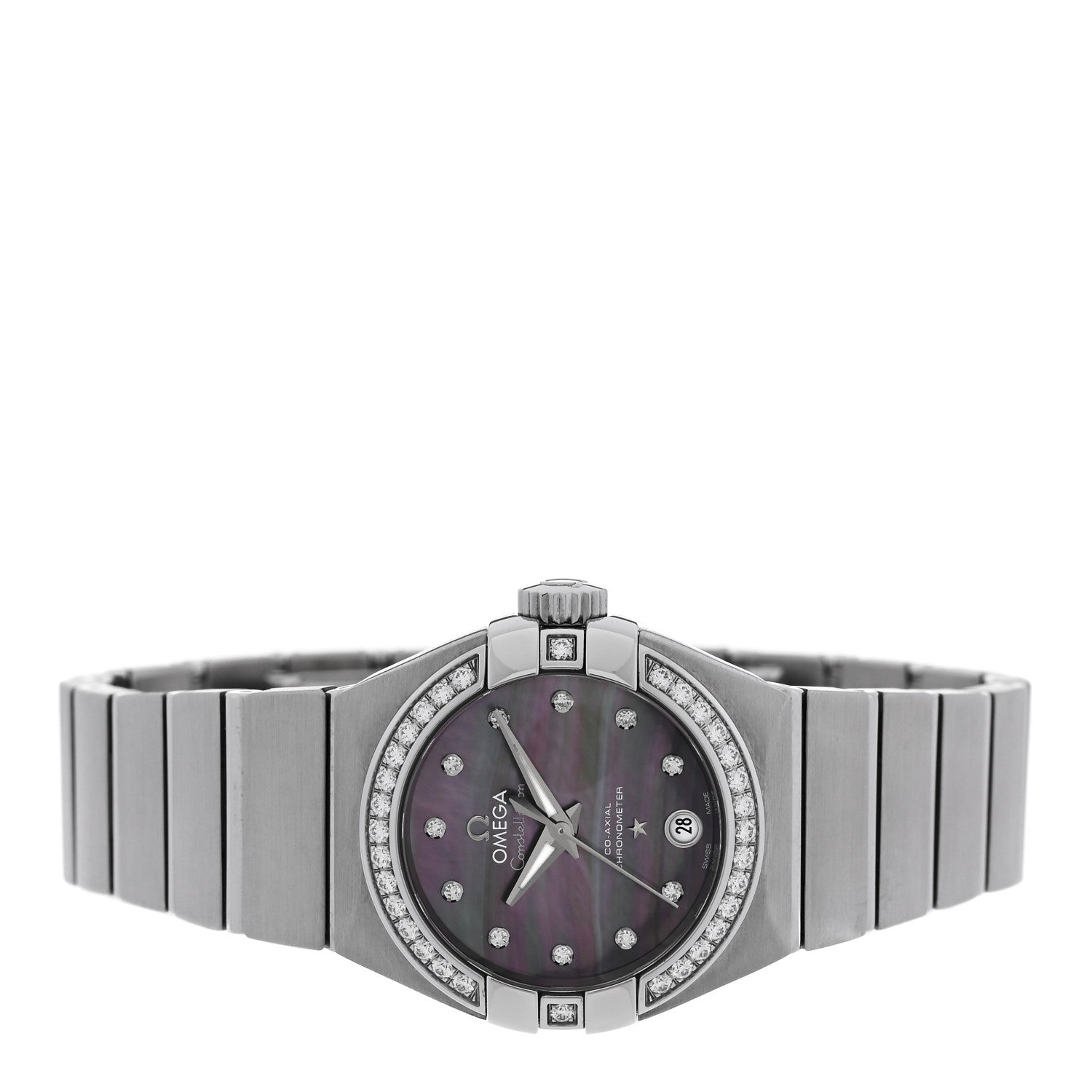 Stainless Steel Diamond Bezel Tahiti Mother of Pearl 27mm Constellation Co-Axial Automatic Watch 123.15.27.20.57.003 — view 2