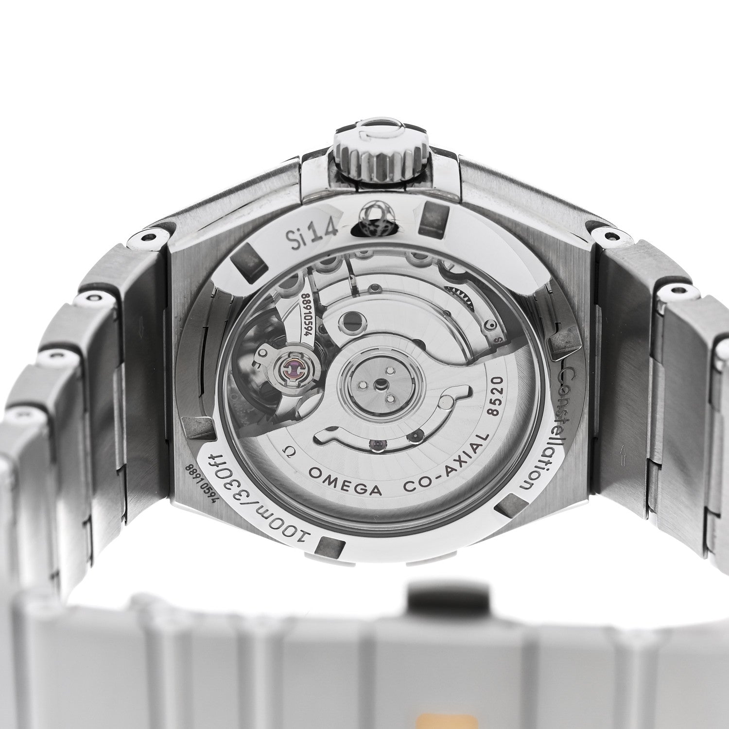 Stainless Steel Diamond Bezel Tahiti Mother of Pearl 27mm Constellation Co-Axial Automatic Watch 123.15.27.20.57.003 — view 4