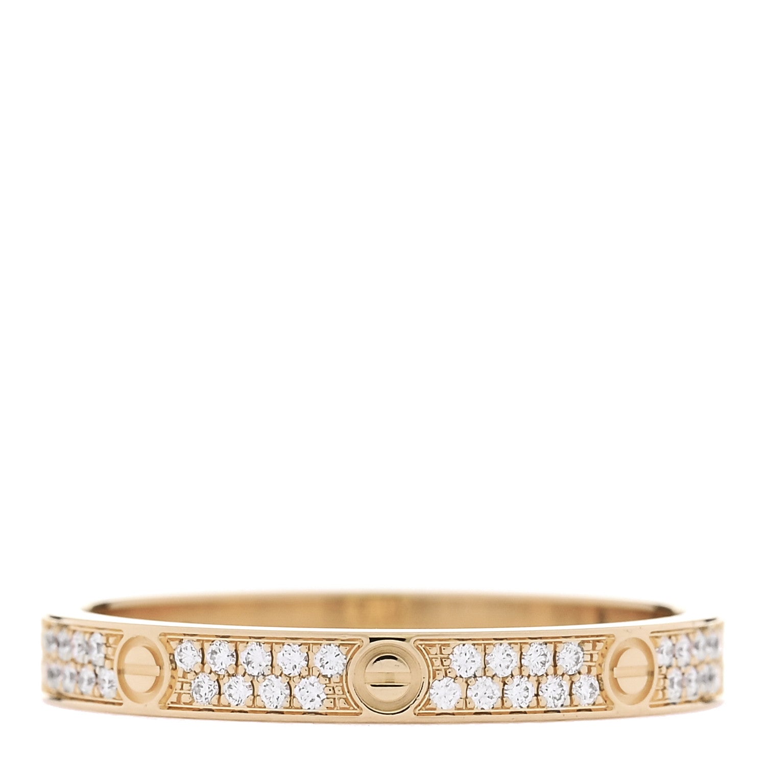 18K Yellow Gold Diamond 2.6mm LOVE Paved Band Ring 54 6.75 54/6.75 — view 3