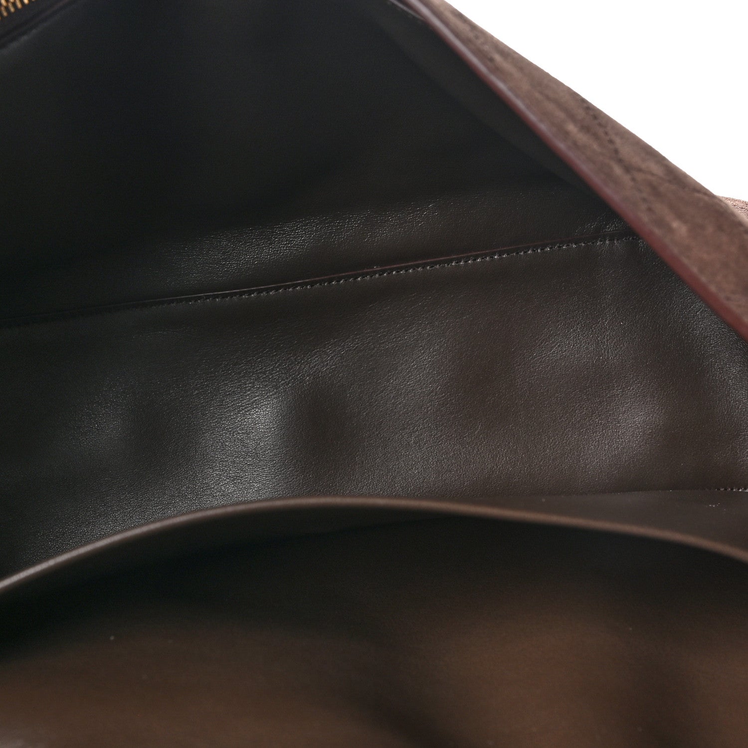 Suede Calfskin Small Souplissimo Maxi Flap Dark Brown — view 5
