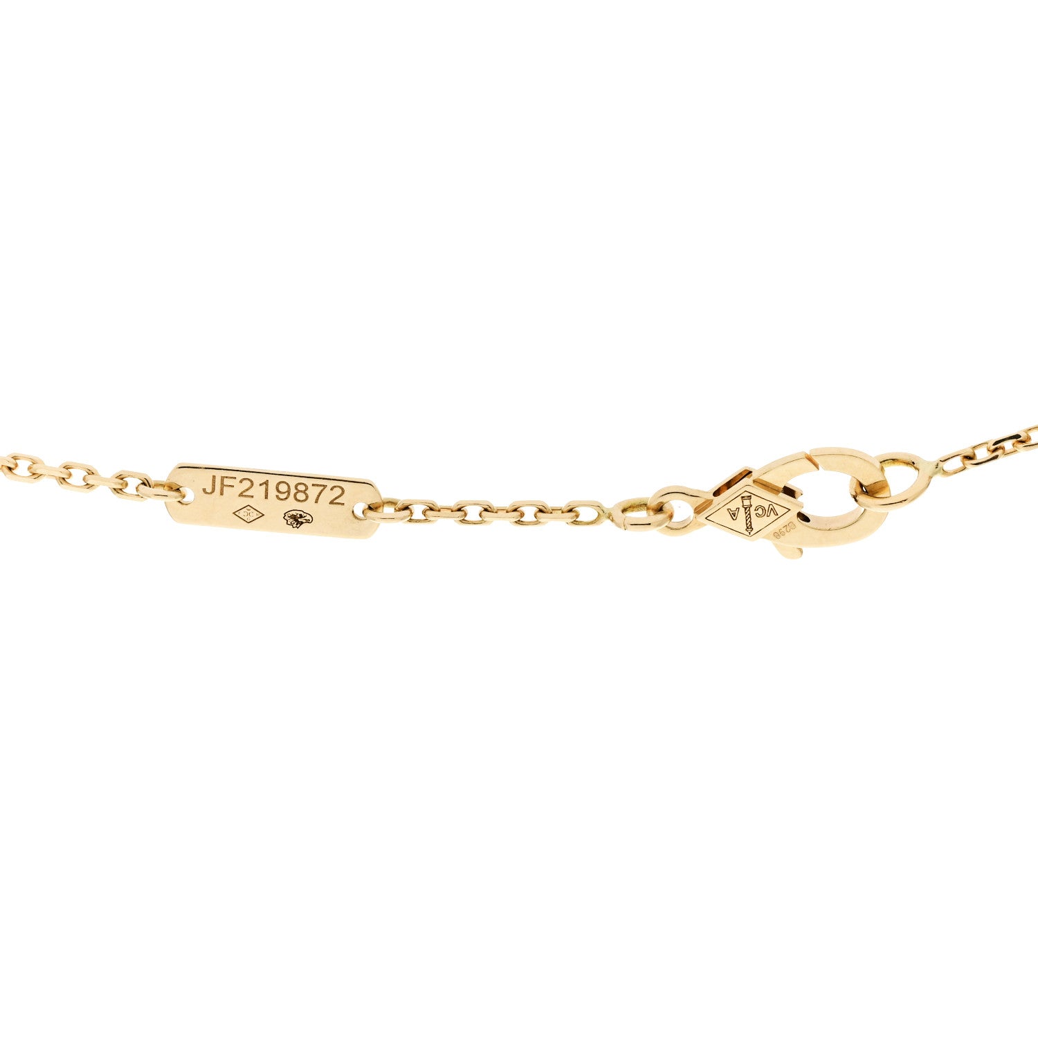 18K Yellow Gold Diamond Vintage Alhambra Pendant Necklace — view 5
