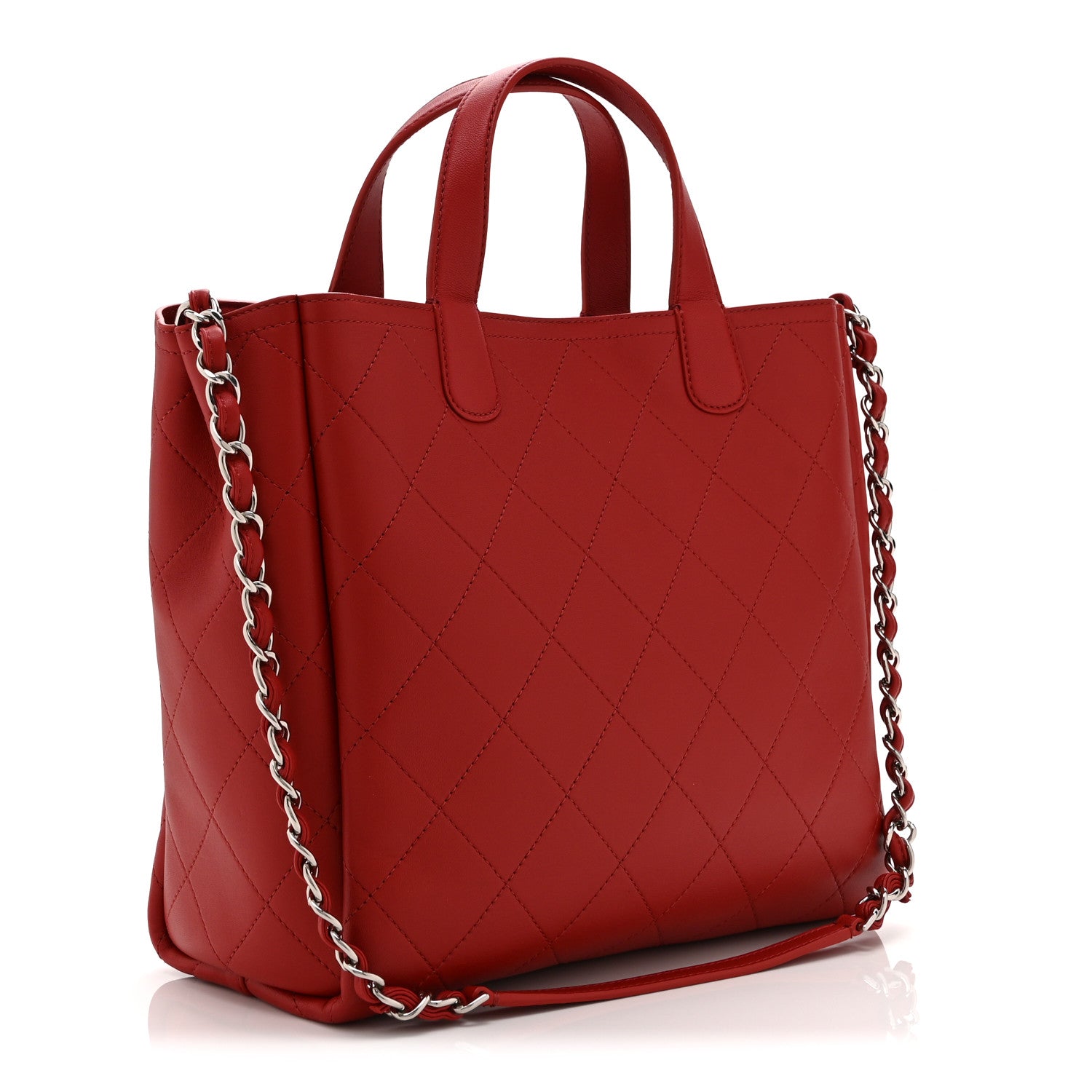 Bullskin Stitched Medium Shopping Bag Red — view 3