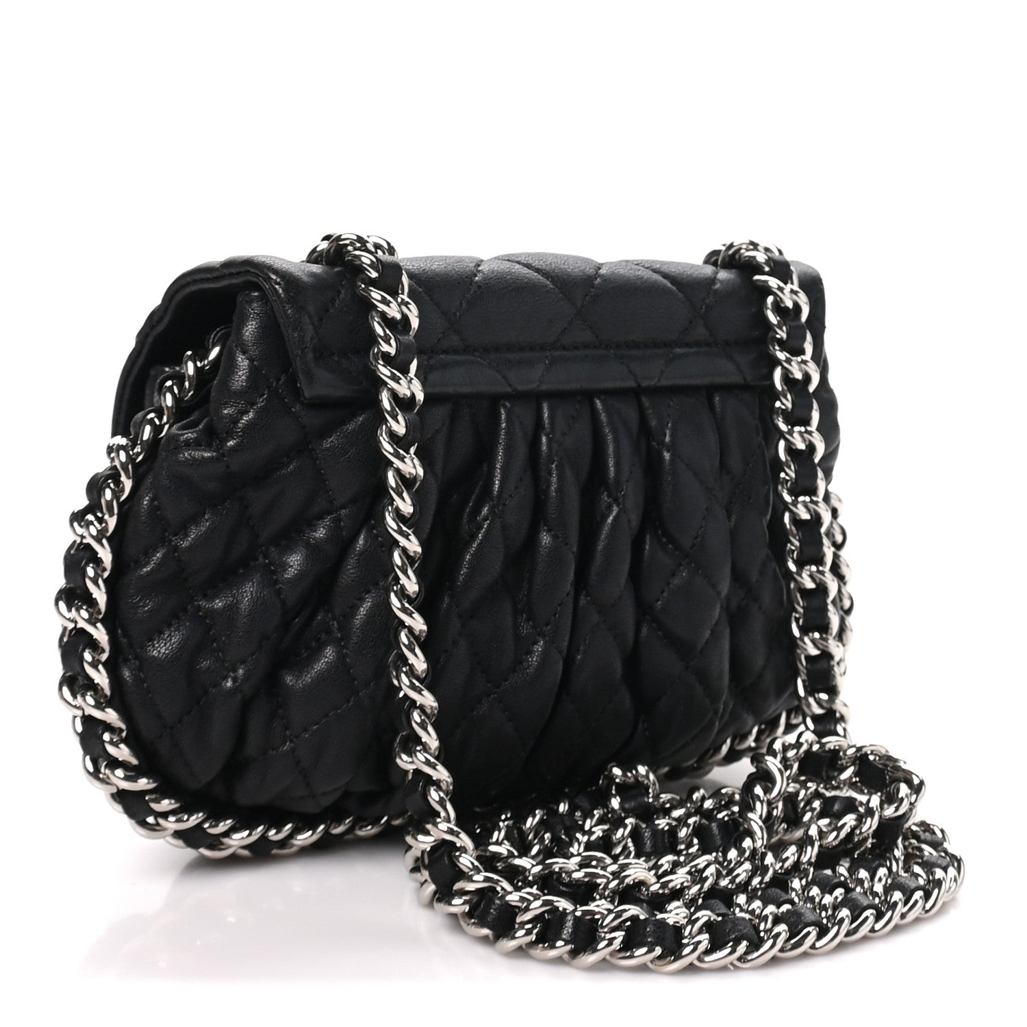 Washed Lambskin Quilted Mini Chain Around Messenger Black — view 3