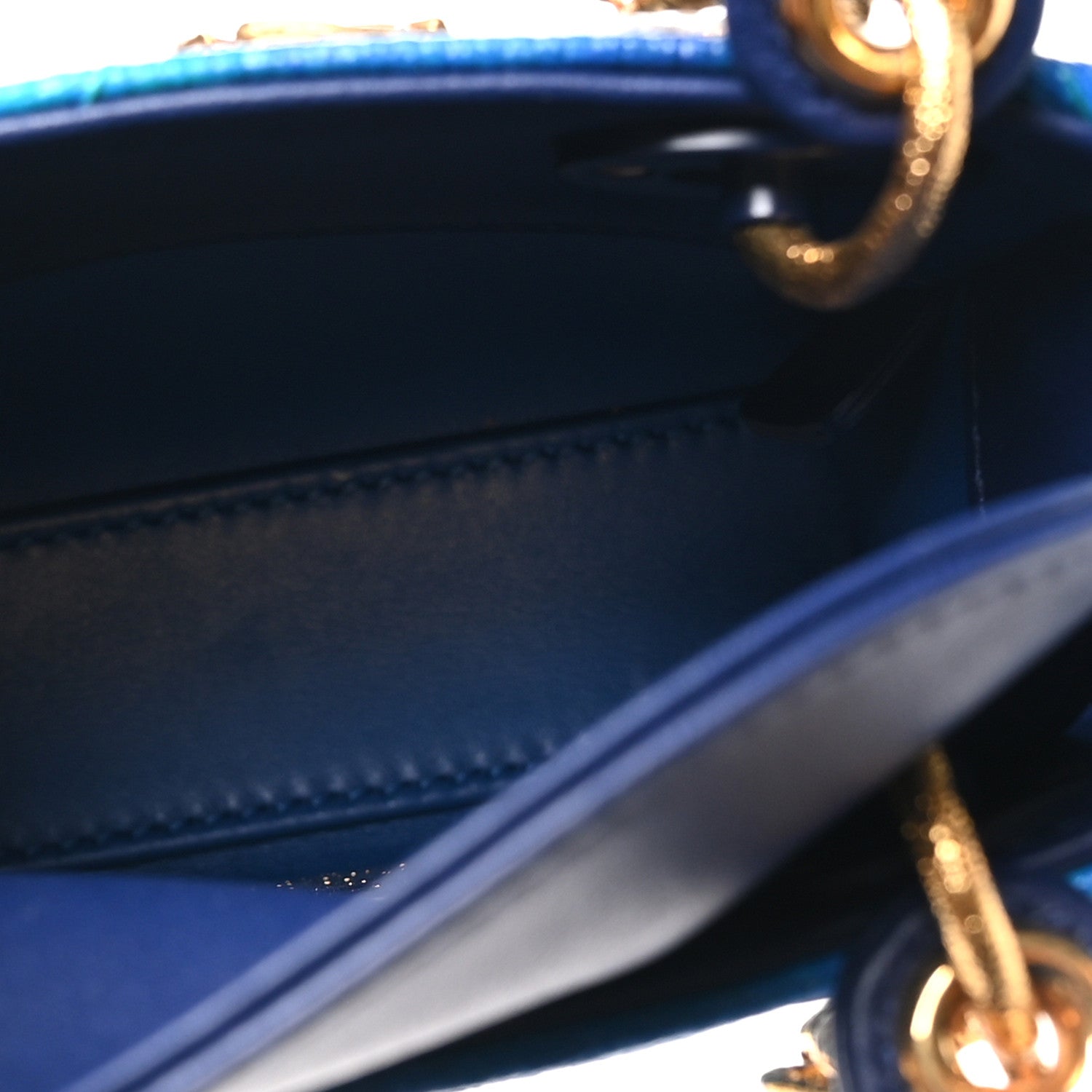 X LINA IRIS VIKTOR Calfskin Embellished Micro Lady Dior Art Blue Multicolor — view 5