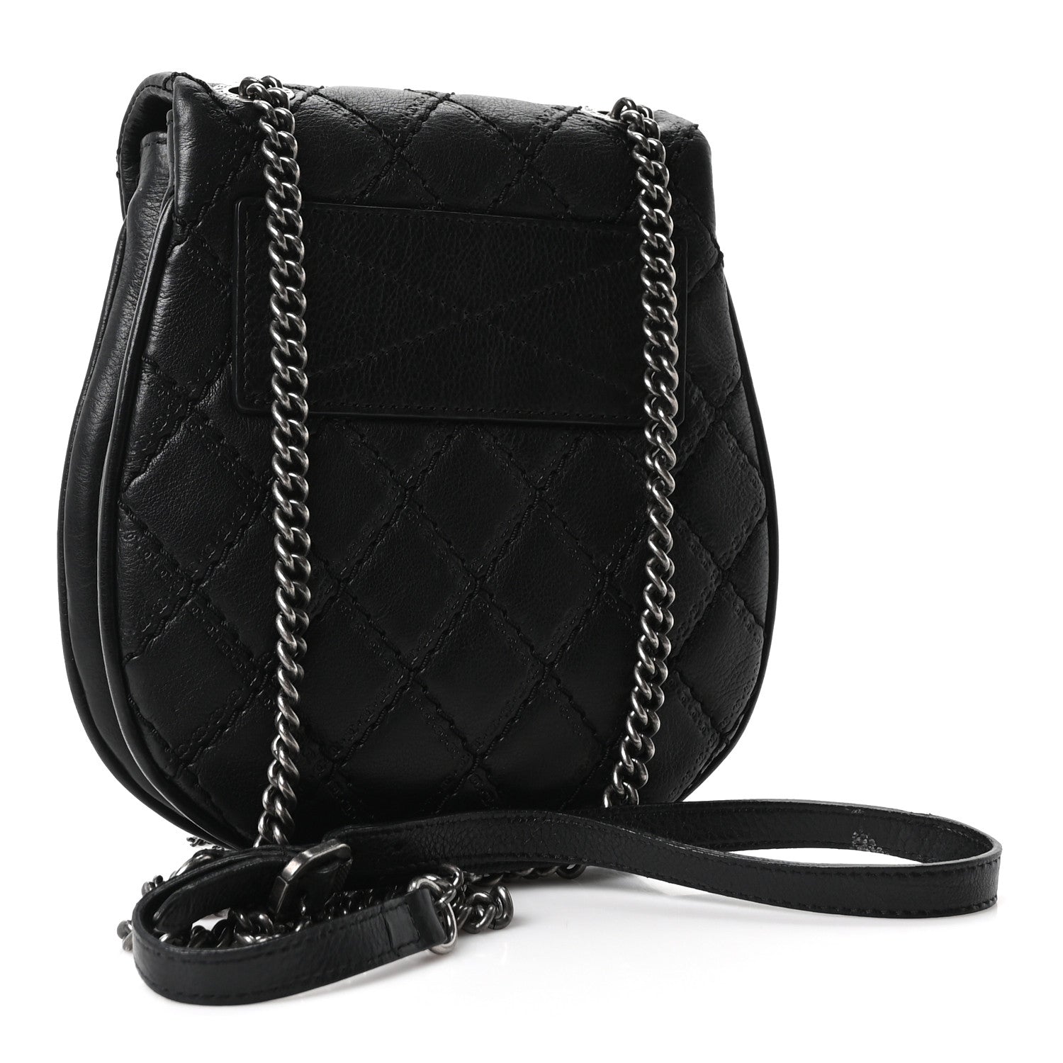 Calfskin Quilted Coco Sporran Small Tassel Flap Black — view 3