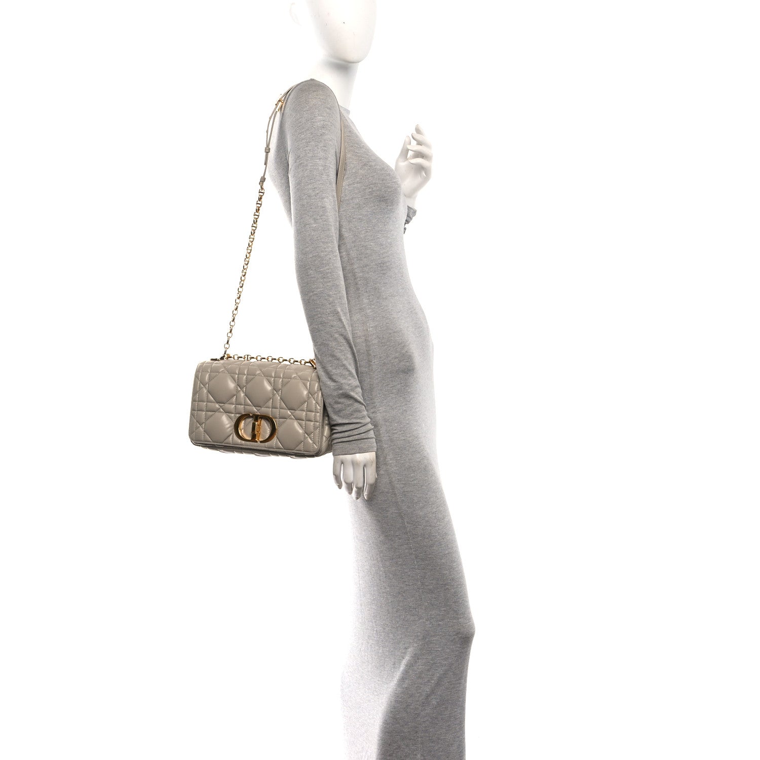 Calfskin Macrocannage Medium Caro Bag Sand — view 2