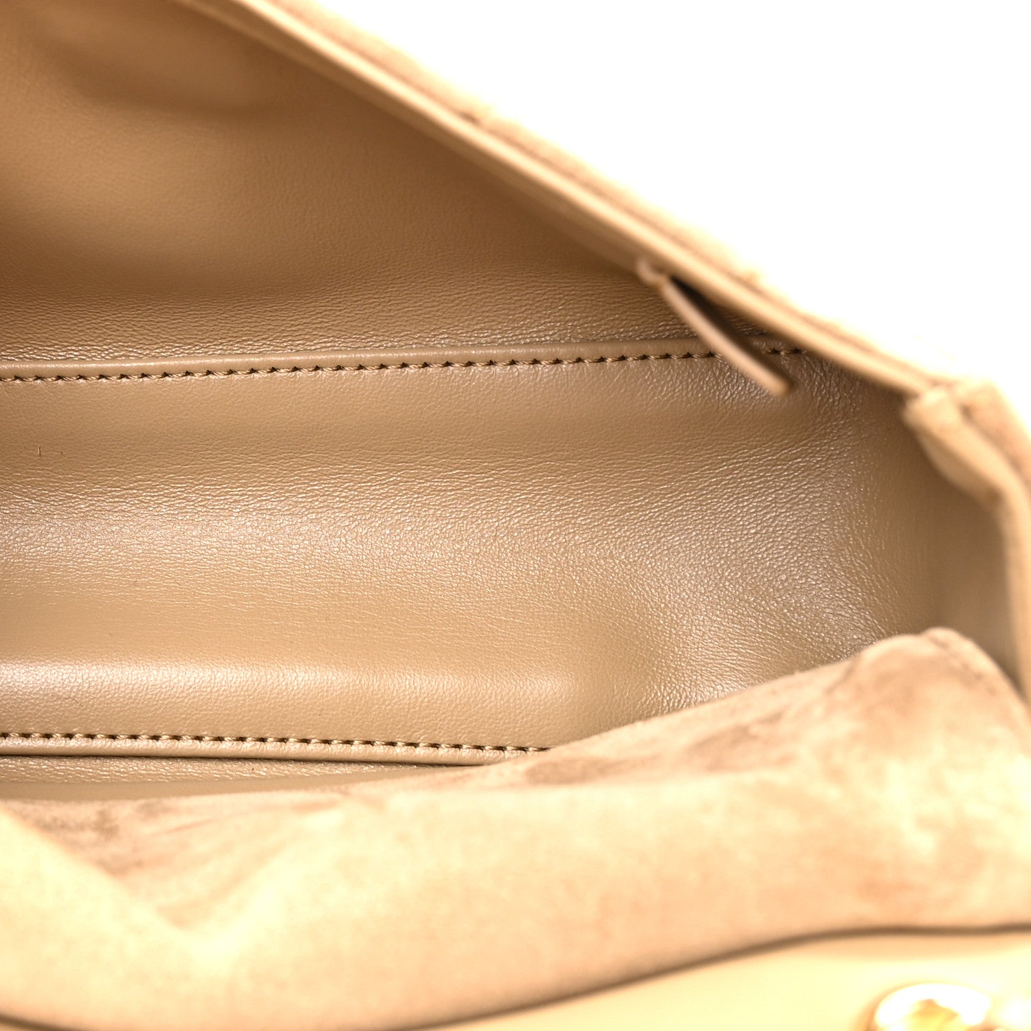 Suede Calfskin Mini Souplissimo Flap Dark Beige — view 5