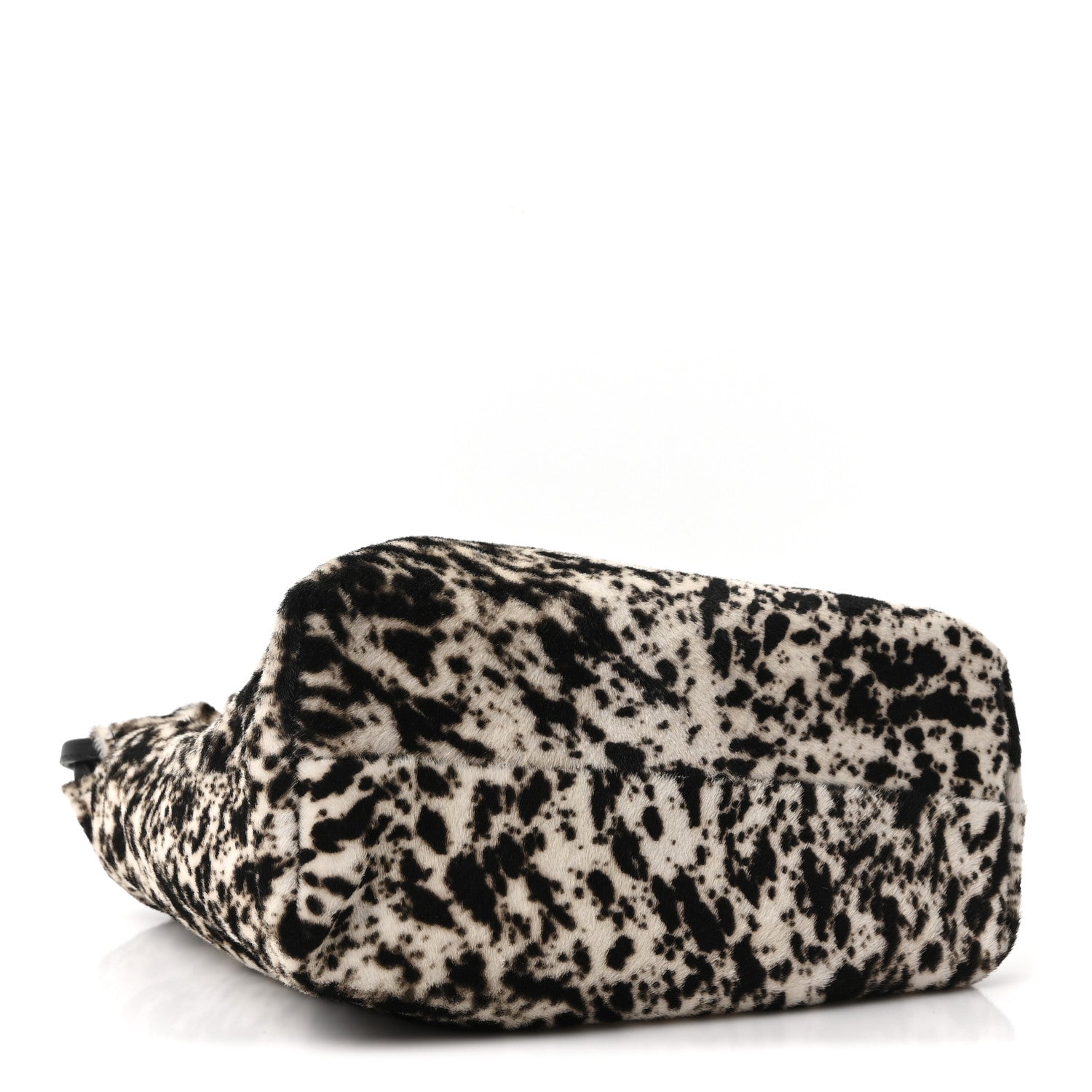 Pony Hair Printed Chic Lady Shoulder Bag White Black — view 4
