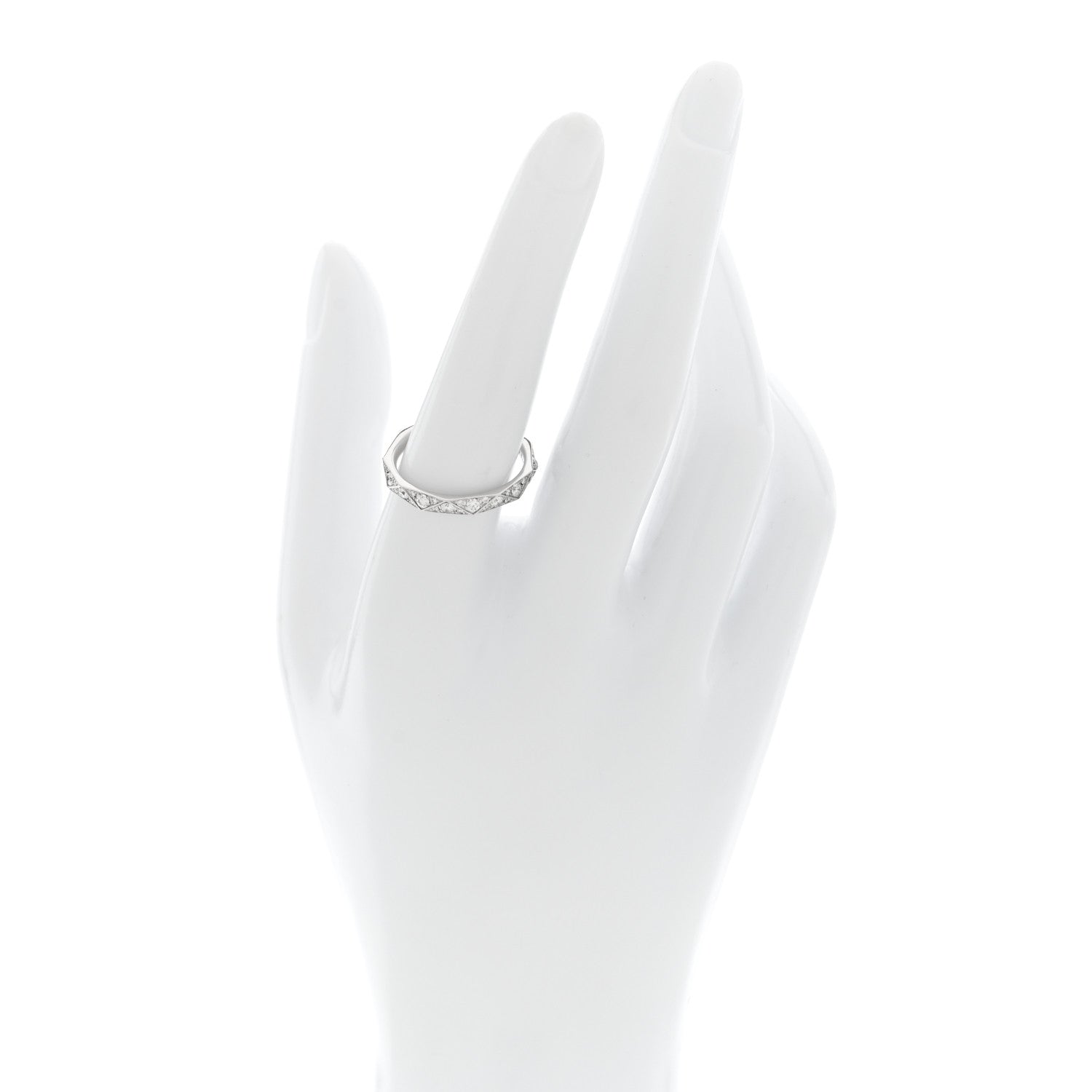 18K White Gold Diamond Laurence Graff Signature Band Ring 57 7.75 — view 2