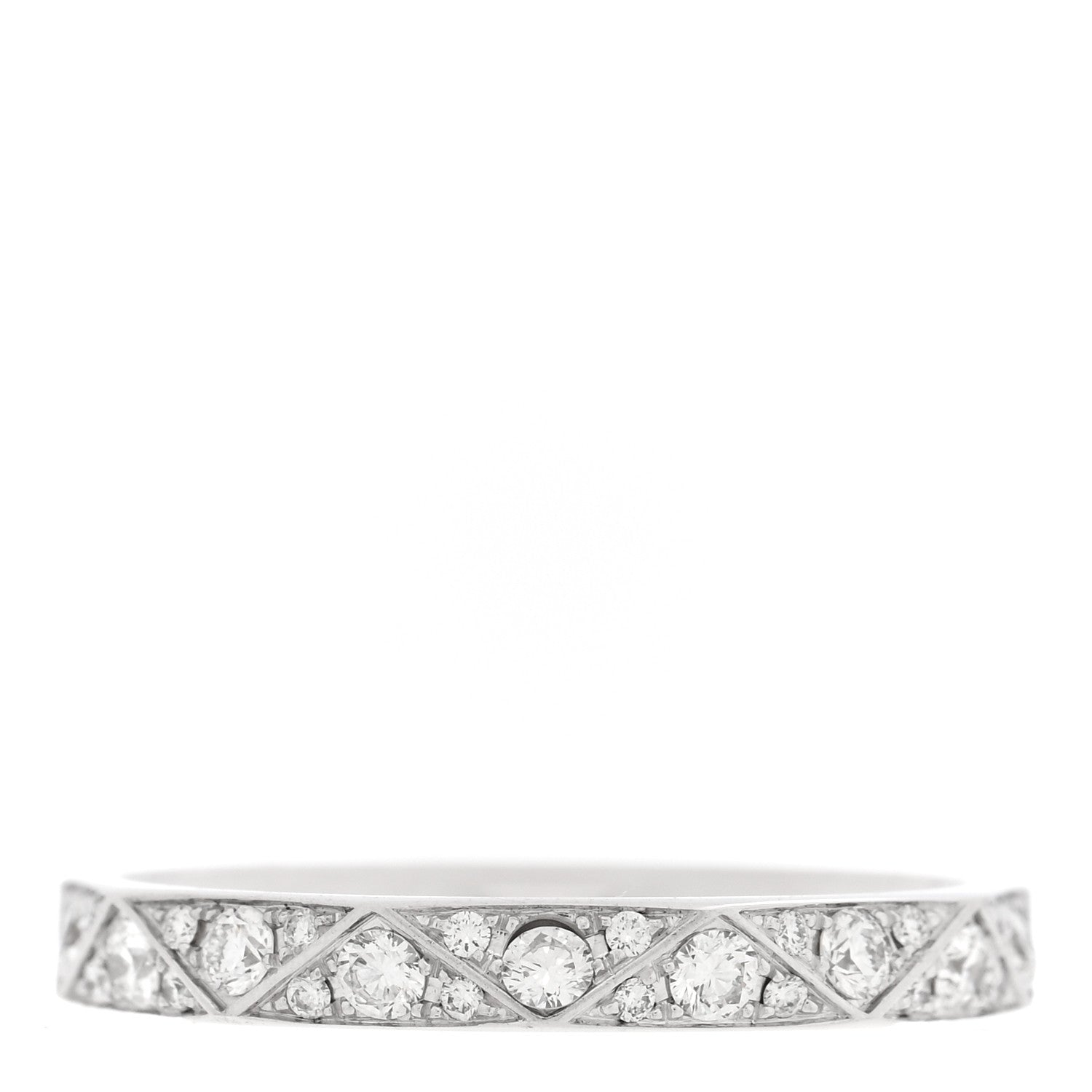 18K White Gold Diamond Laurence Graff Signature Band Ring 57 7.75 — view 3