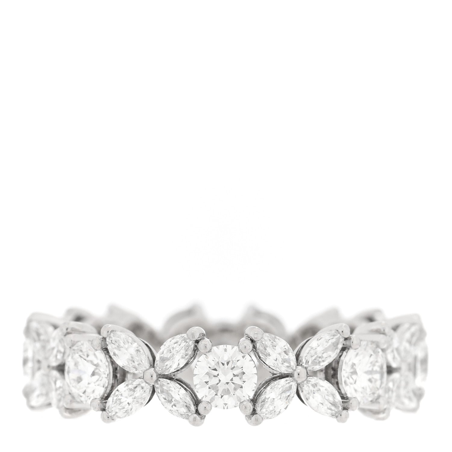 Platinum Diamond Victoria Alternating Band Ring 53 6.25