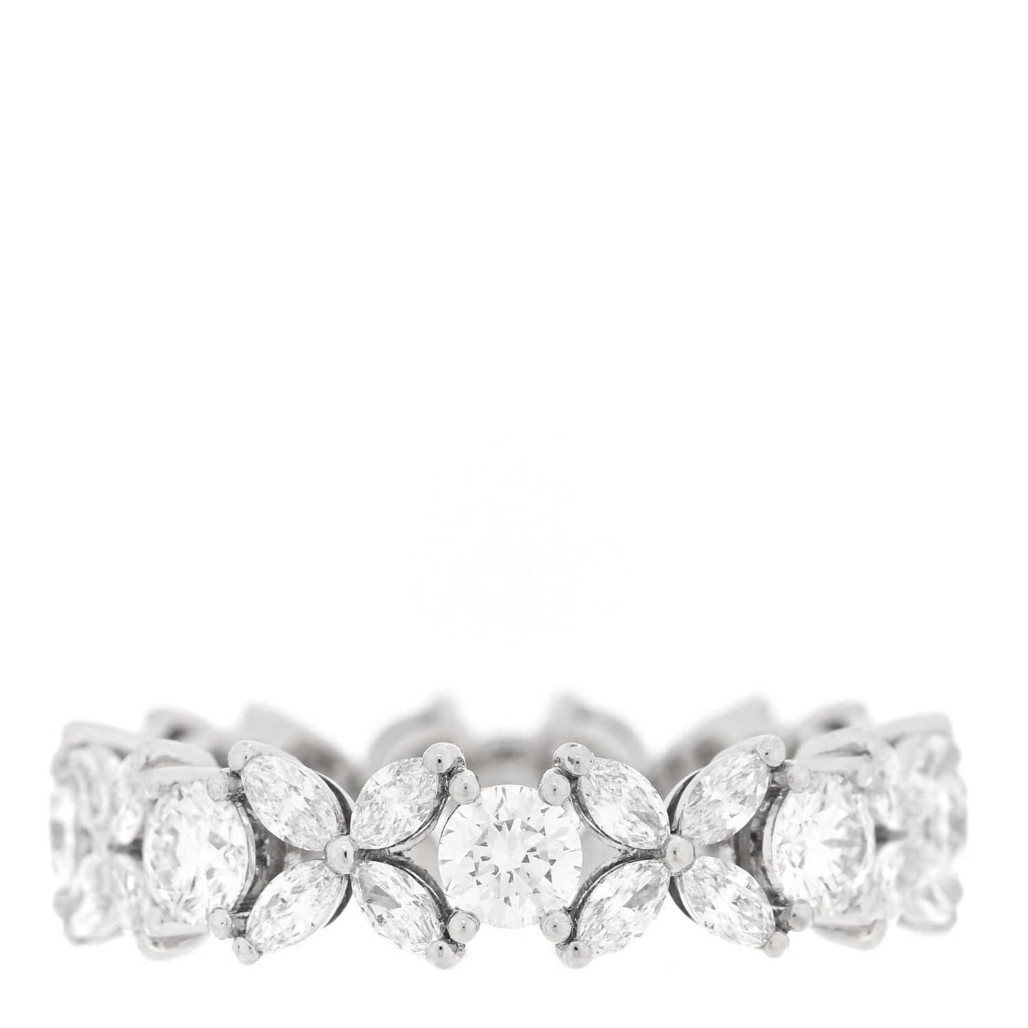 Platinum Diamond Victoria Alternating Band Ring 53 6.25 — view 3
