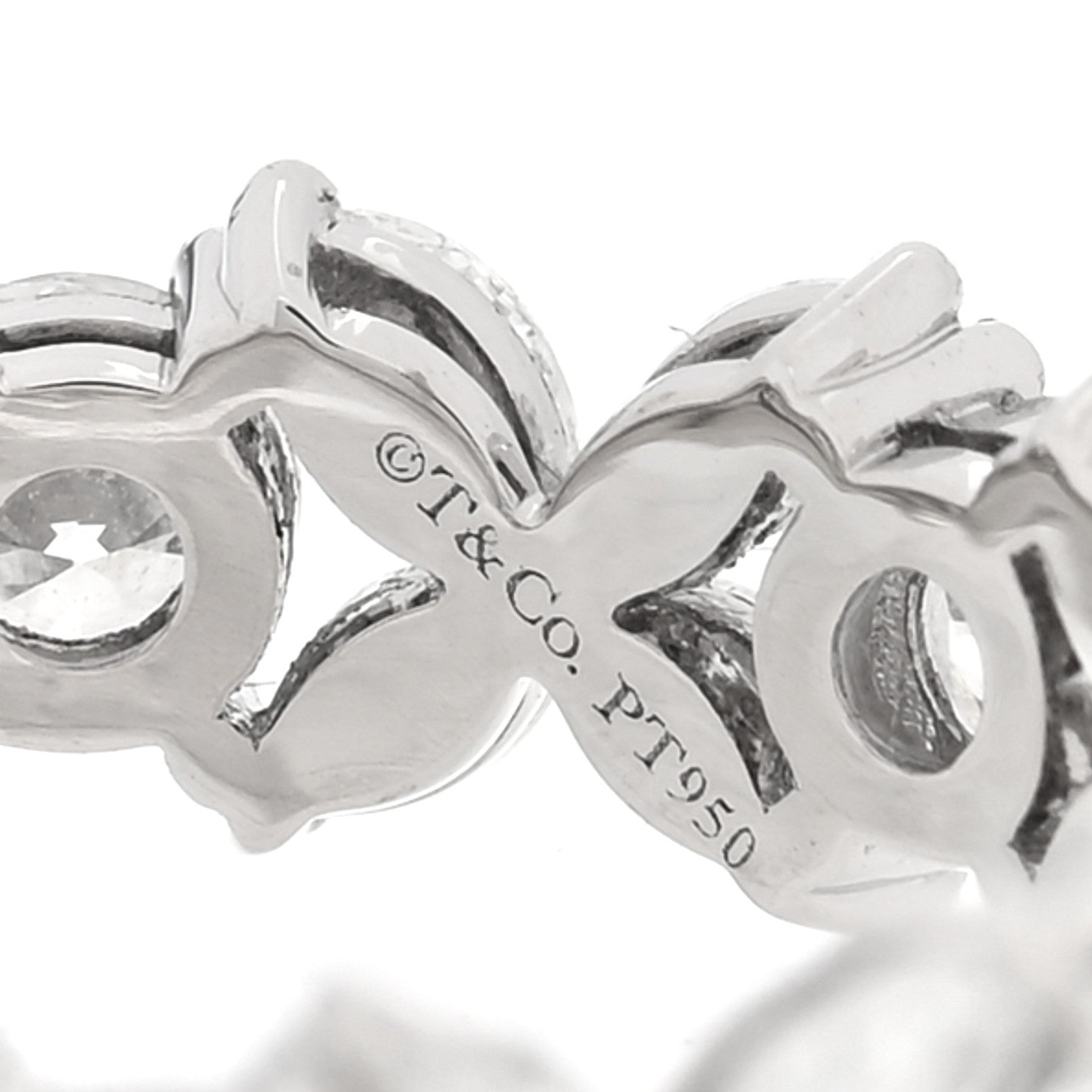 Platinum Diamond Victoria Alternating Band Ring 53 6.25 — view 4