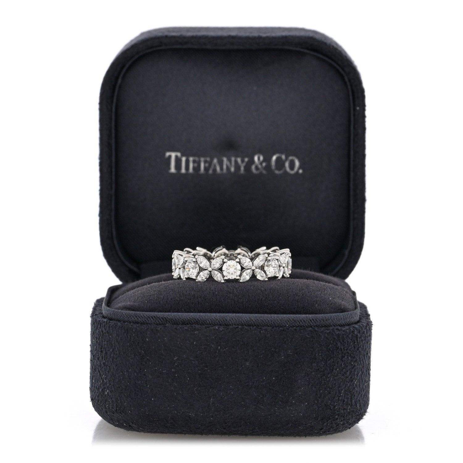 Platinum Diamond Victoria Alternating Band Ring 53 6.25 — view 5